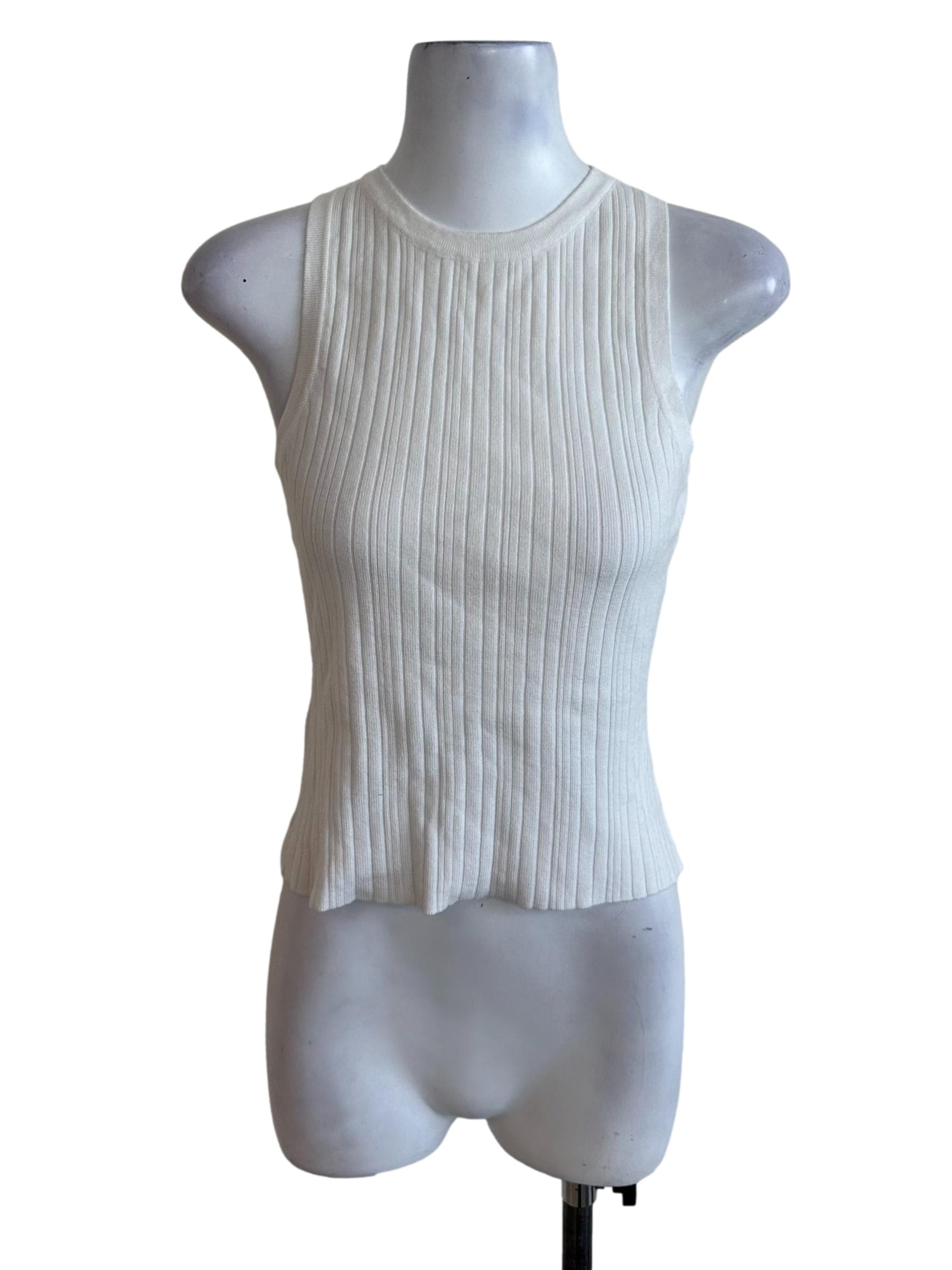 Ivory White Knit Round Neck Top