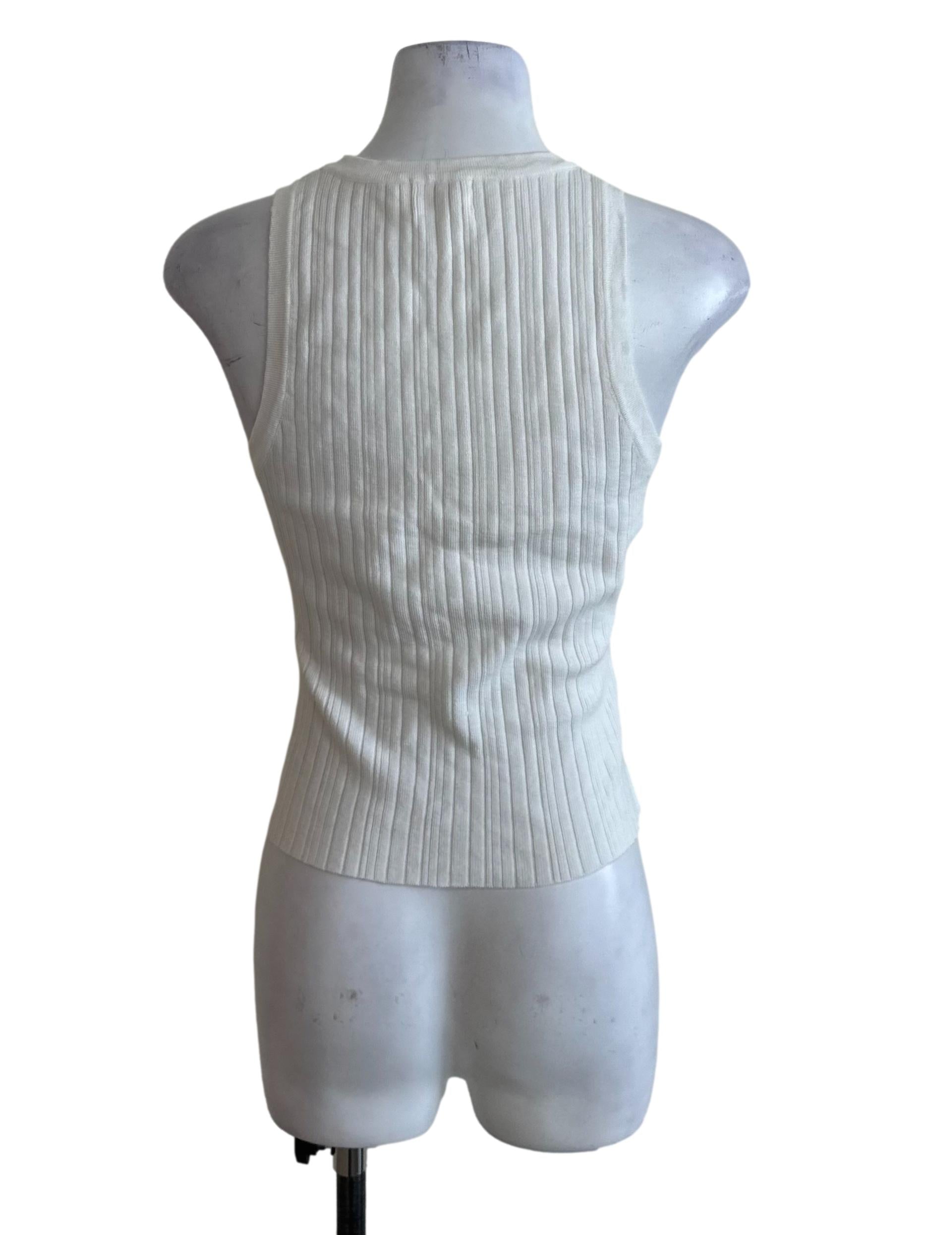 Ivory White Knit Round Neck Top