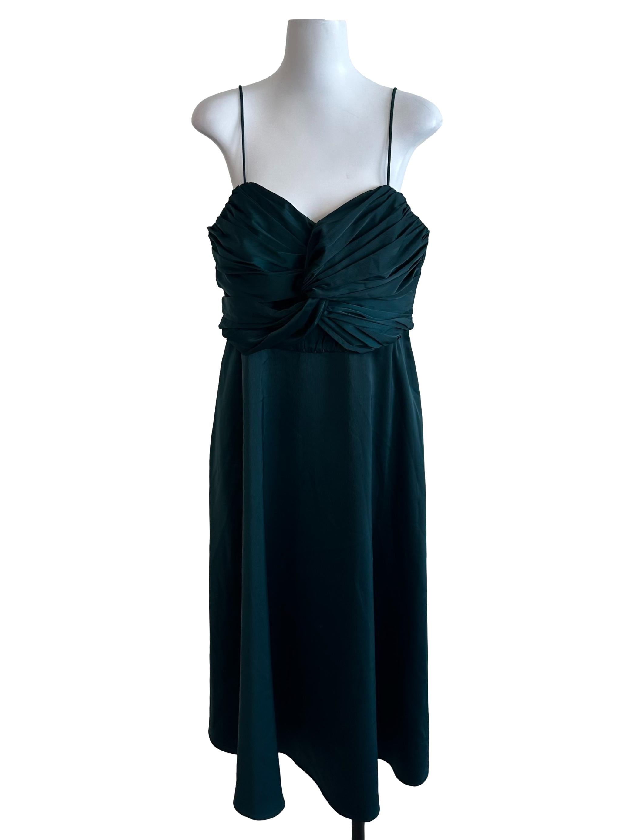 Love Bonito Teal Green Pleated Knot Dress