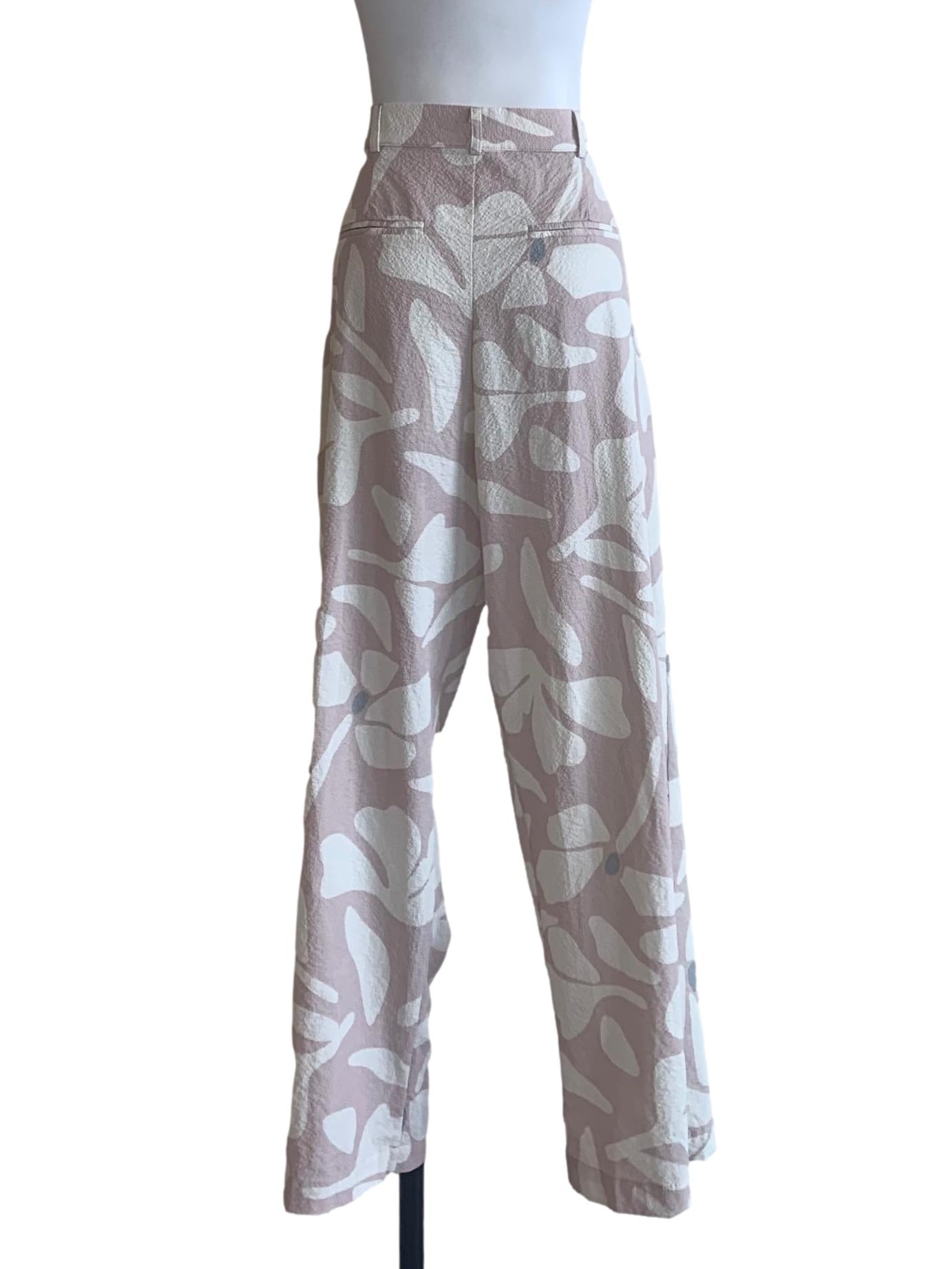 Heather Purple Floral Pattern Pants