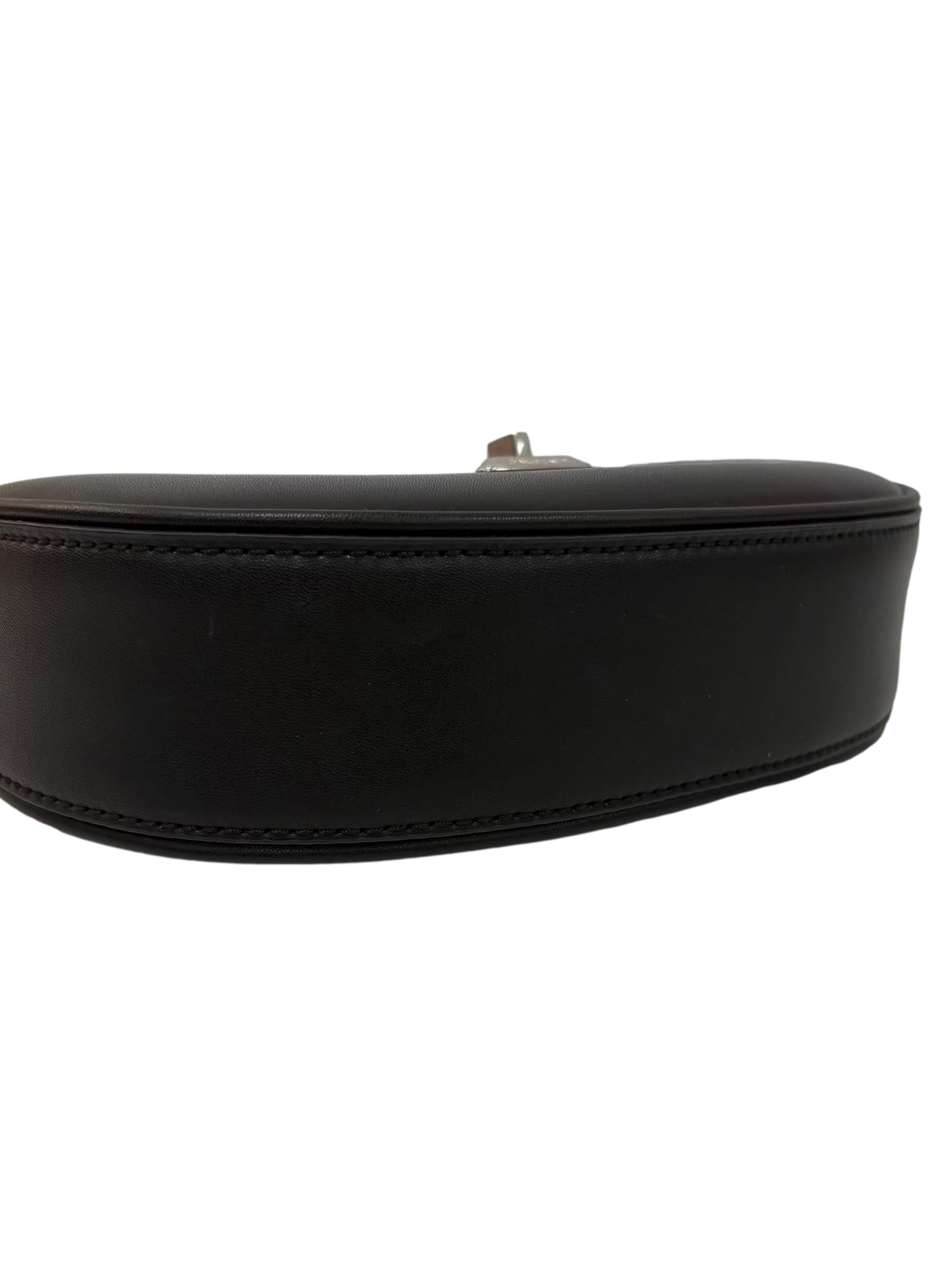 Black Trice Metallic Accent Belted Shoulder Bag
