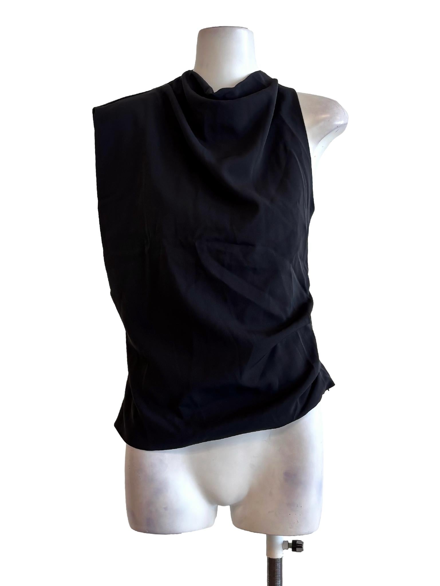 Arsenic Black Asymmetrical Sleeveless Top LB