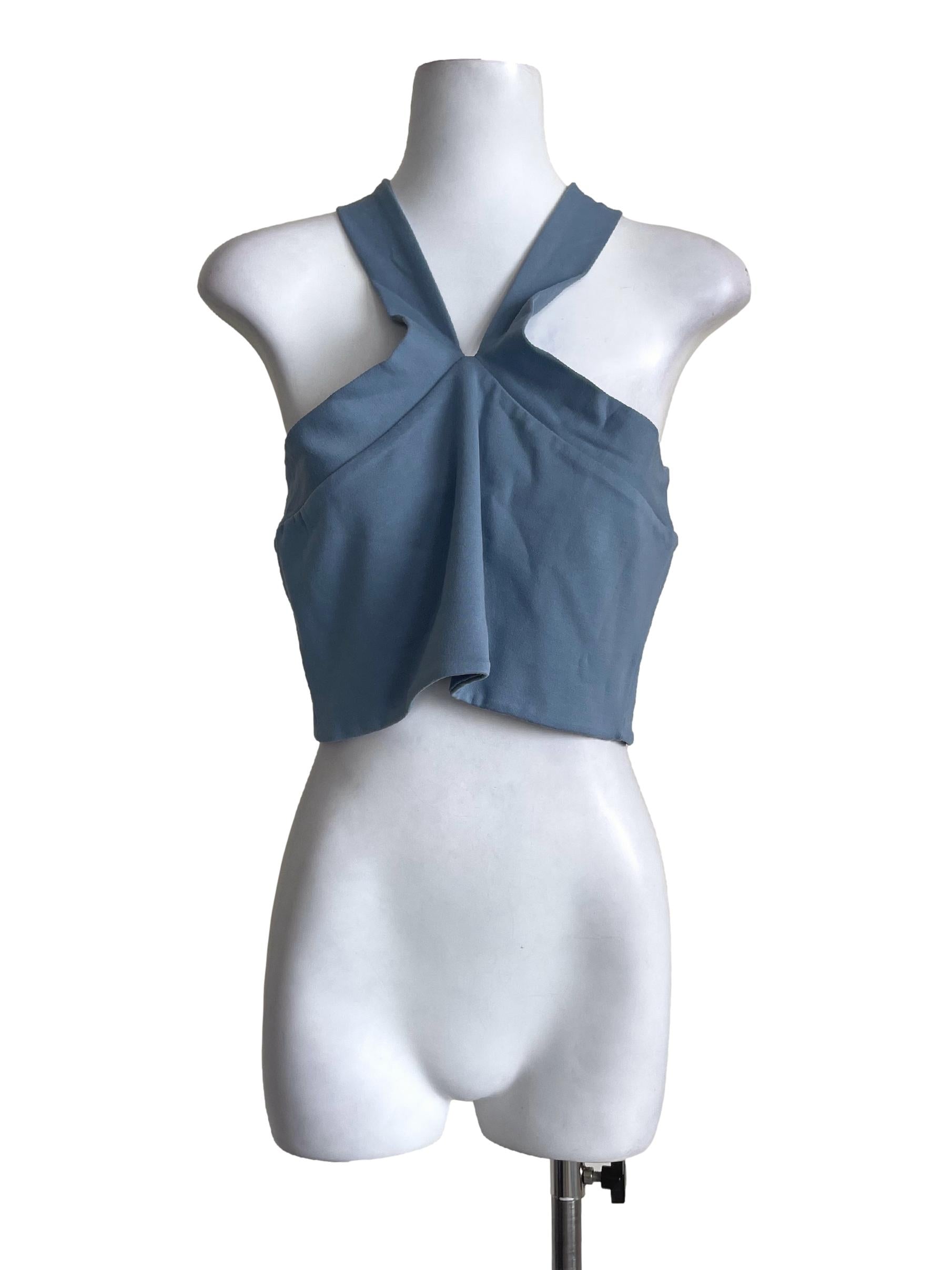 Dark Dusty Blue Crop Top