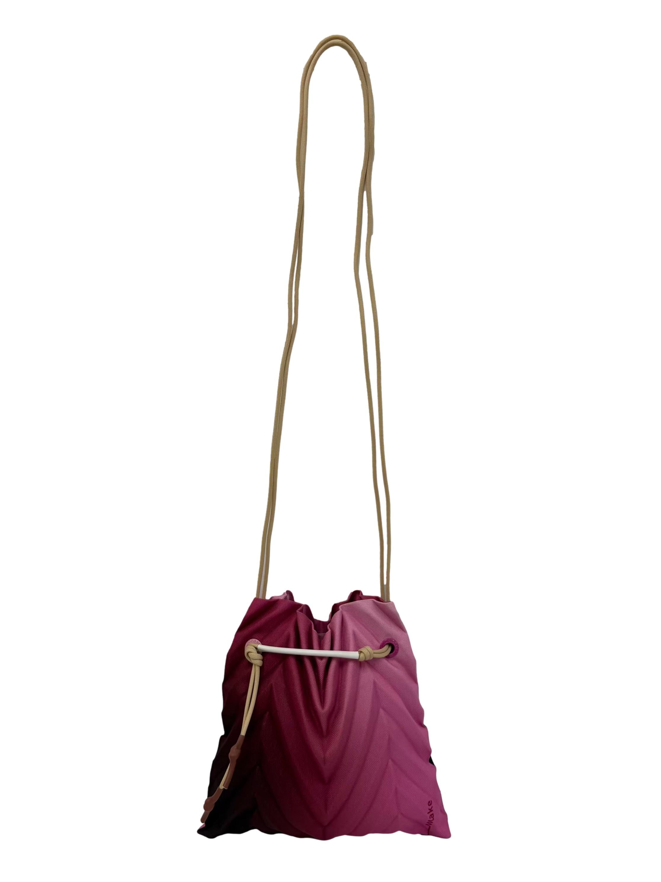 Pink Gradient Make Pleat Crossbody Bag