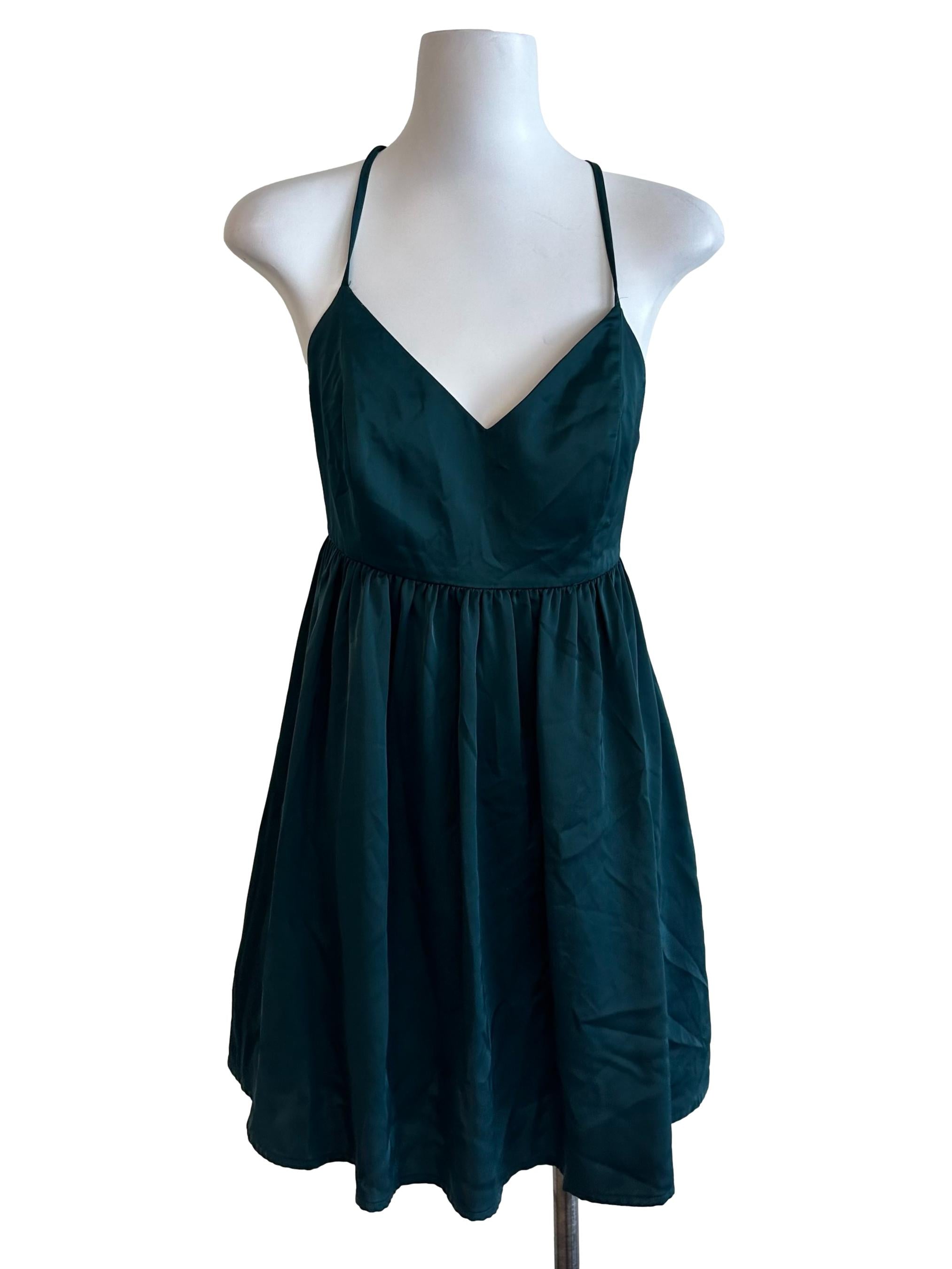 Teal Blue V Neck Babydoll Dress