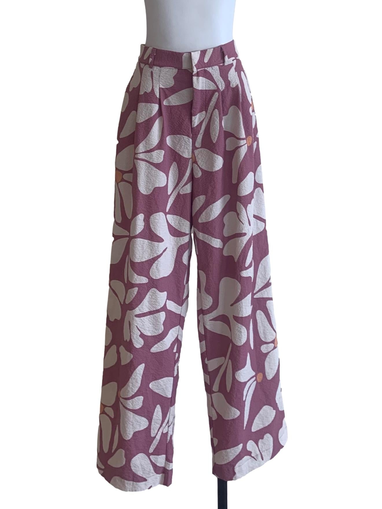 Mauve Purple Side Leg Pants