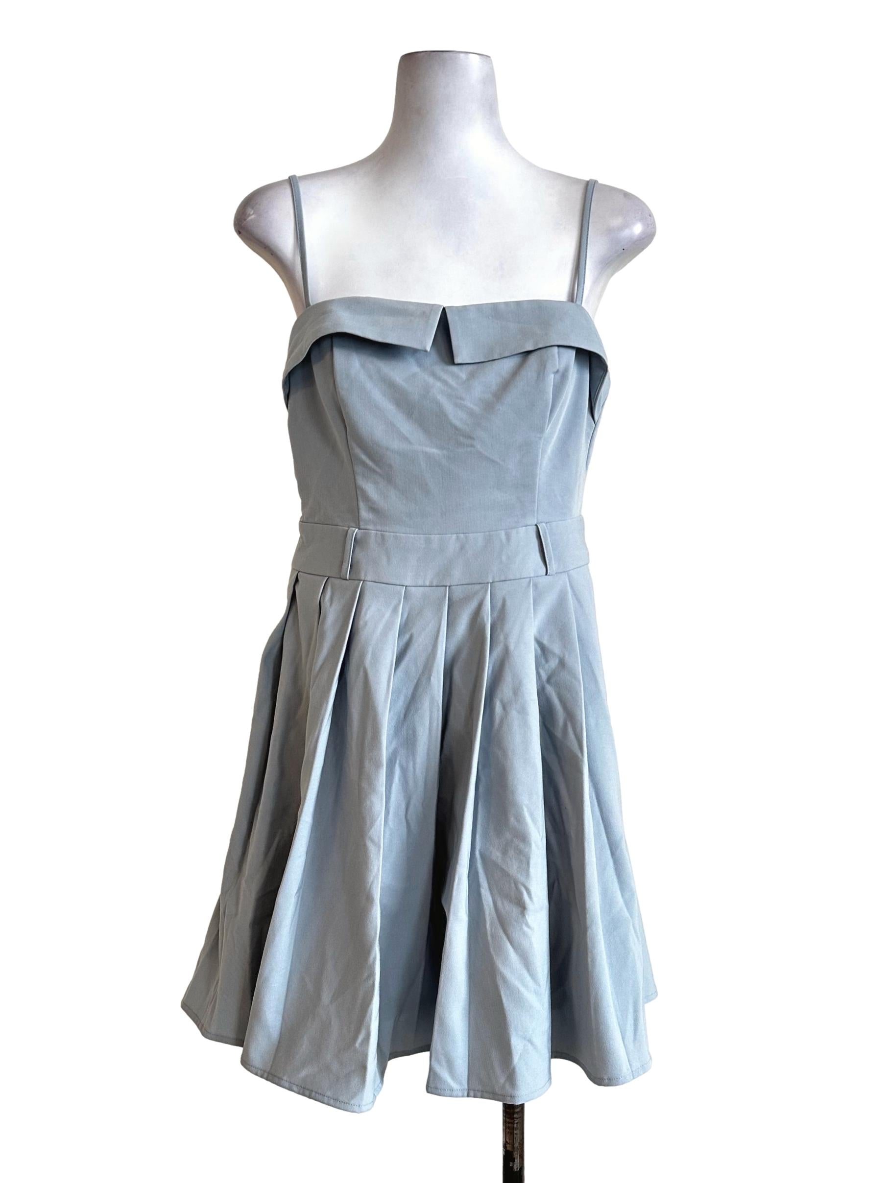 Stone Blue Non Padded Mini Dress
