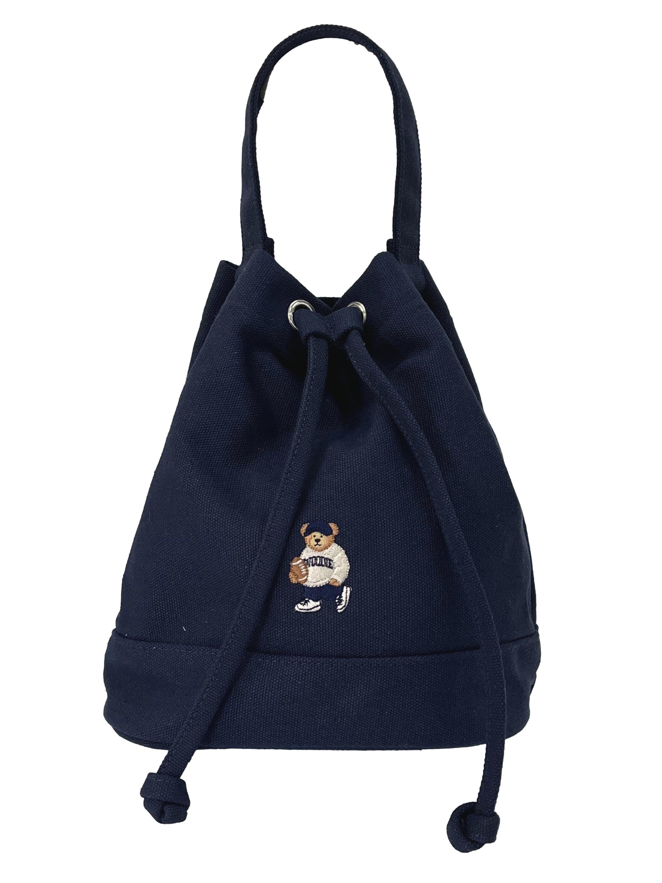 Blue Canvas Spao Woodie Bear Drawstring Bag CSN