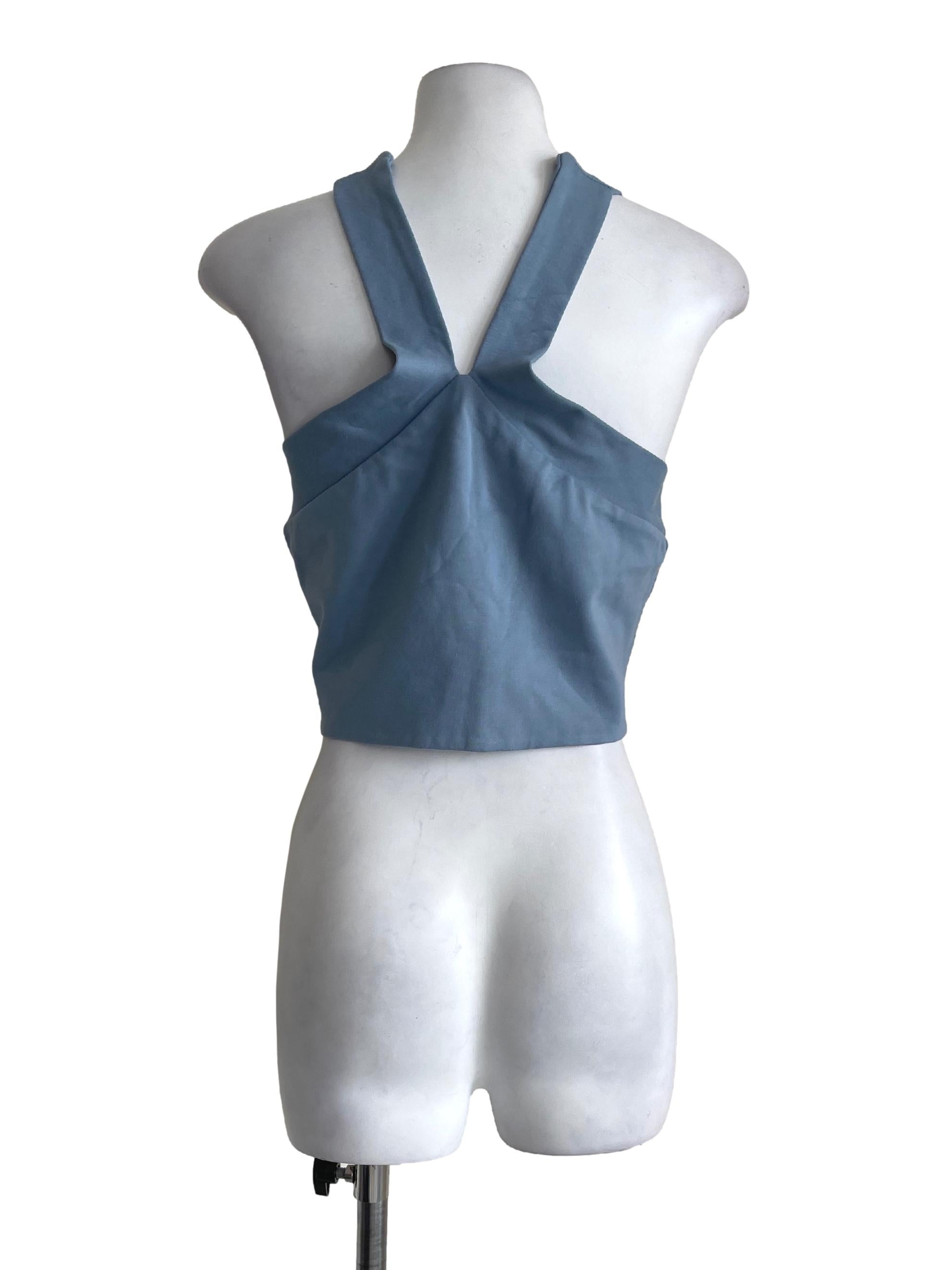 Dark Dusty Blue Crop Top