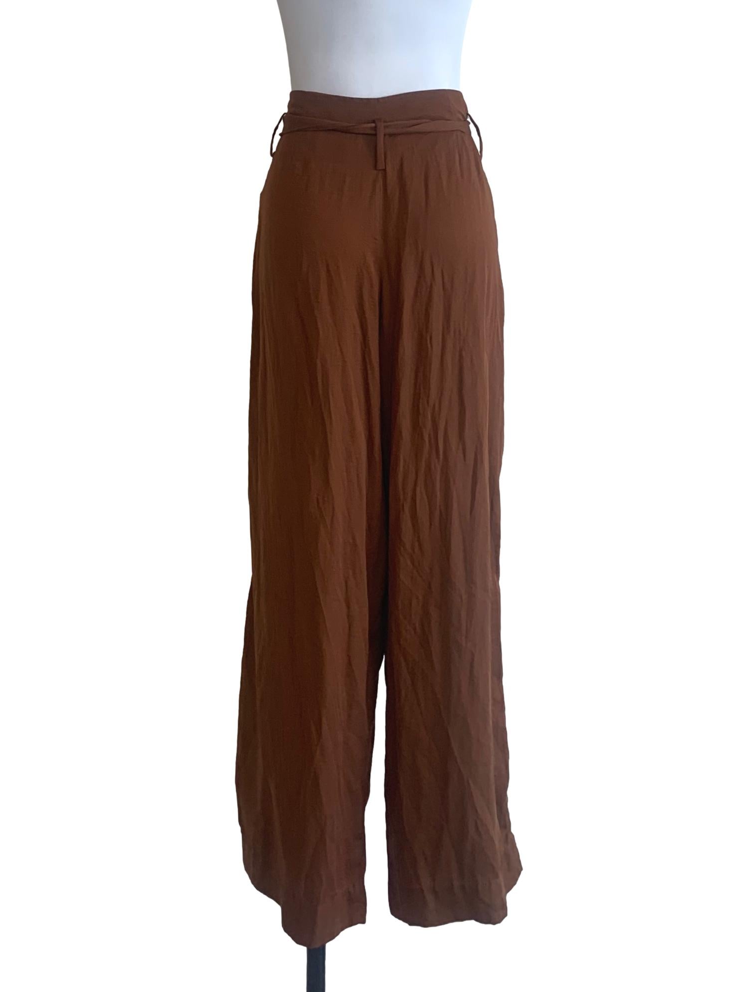 Caramel Brown Wide Leg Pants