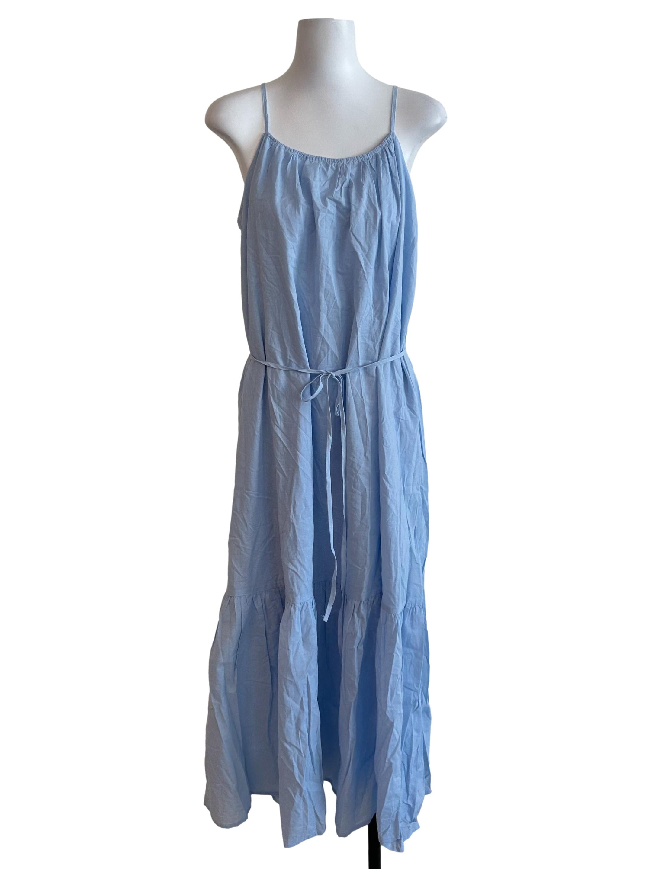 Light Blue Scoop Neck Tent Dress