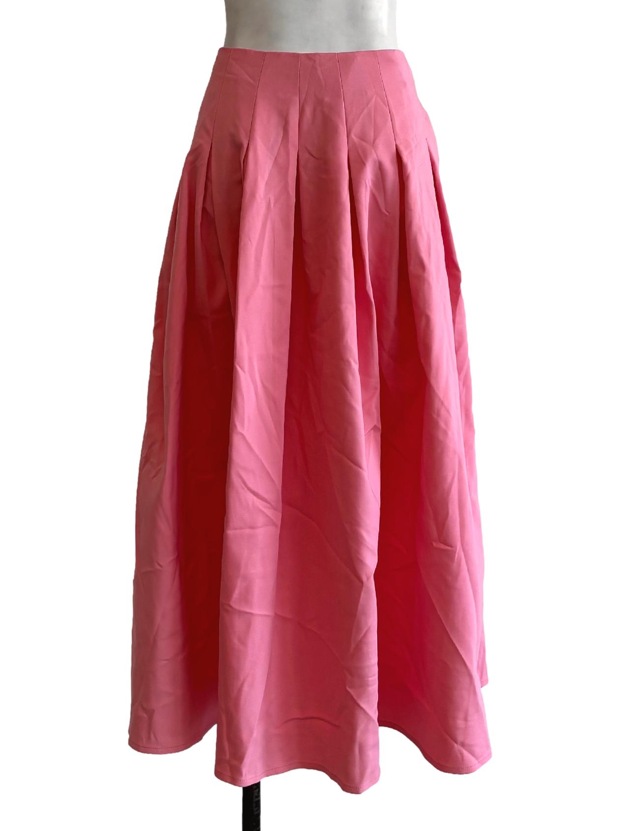 Watermelon Pink Cotton A-Line Skirt LB