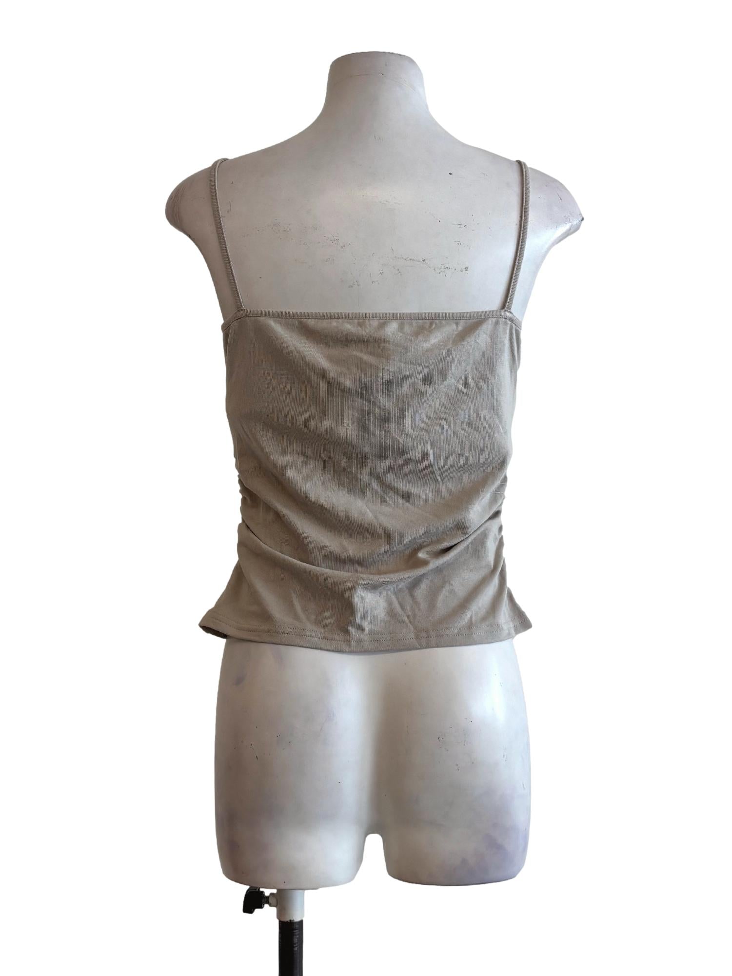 Storm Grey Spaghetti Strap Padded Tank Top