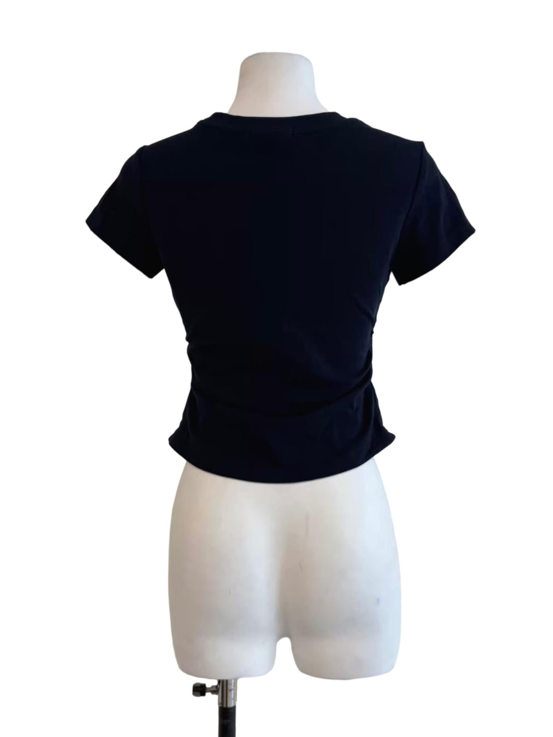 Midnight Blue Short Sleeve Fitted Top