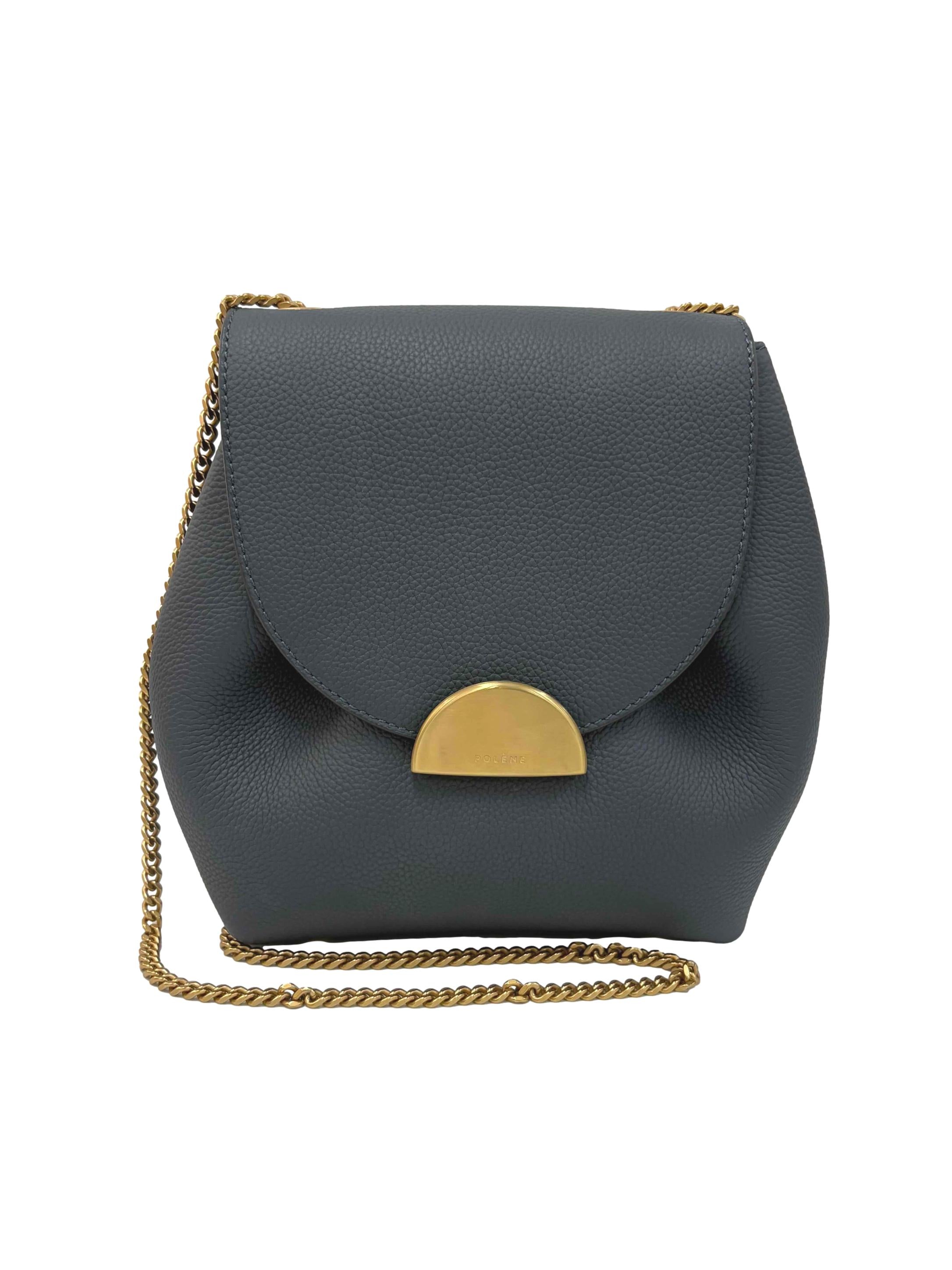 Blue Leather Numero Un Mini Crossbody Bag CSN