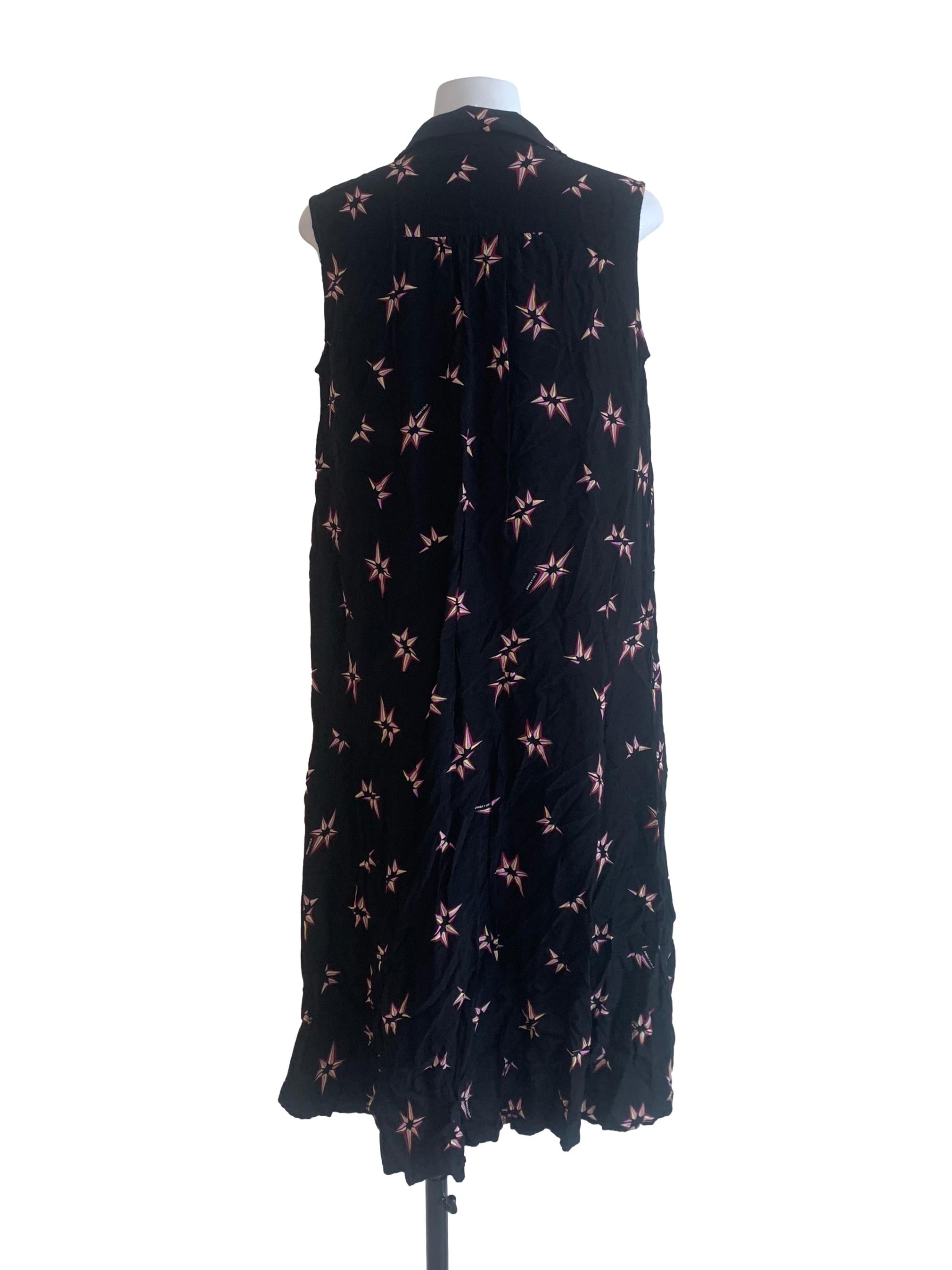 Ink Black Pattern Tunic Dress