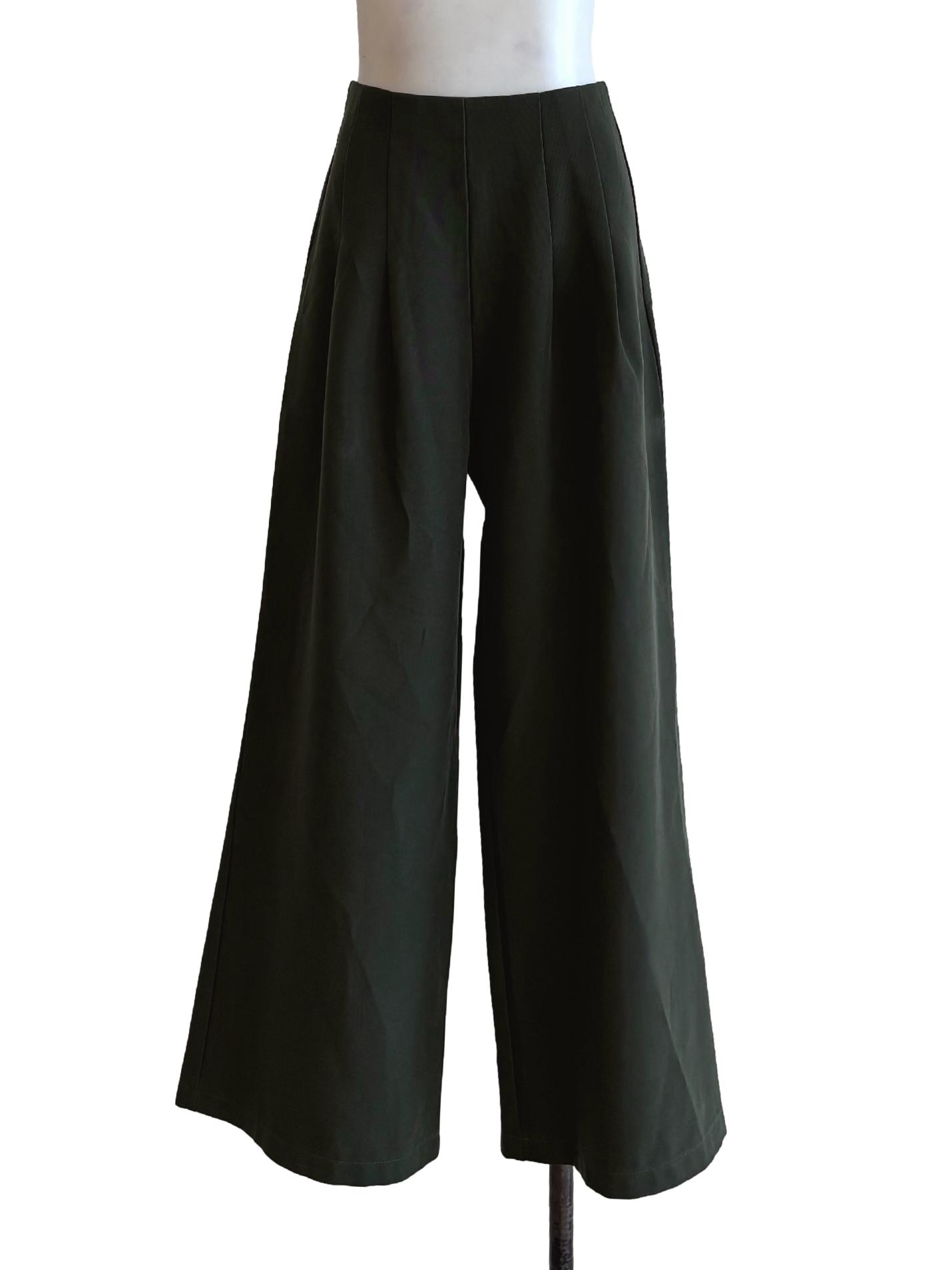 Hunter Green Wide Leg Pants