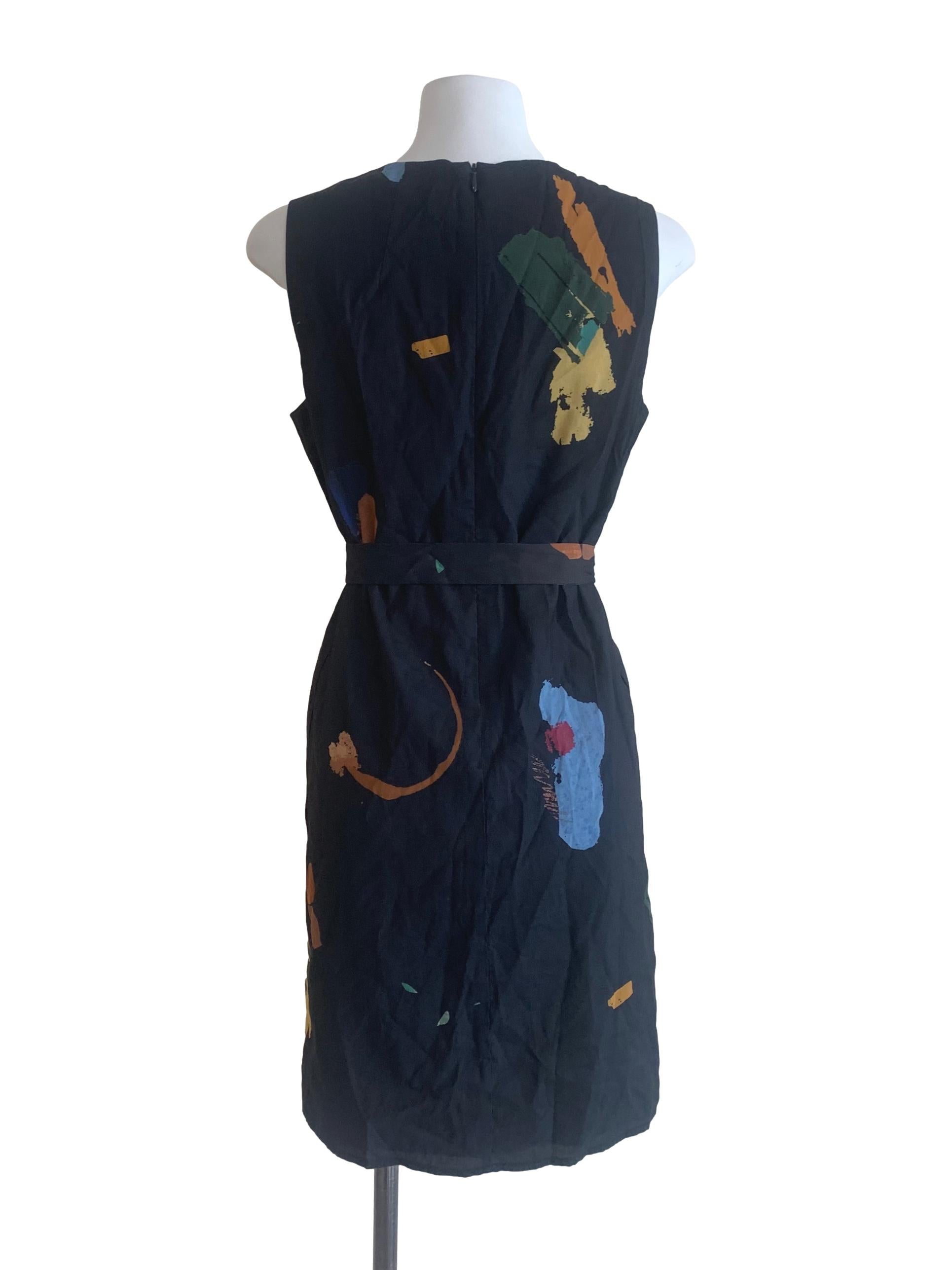 Black Fragments Shift Dress OSN