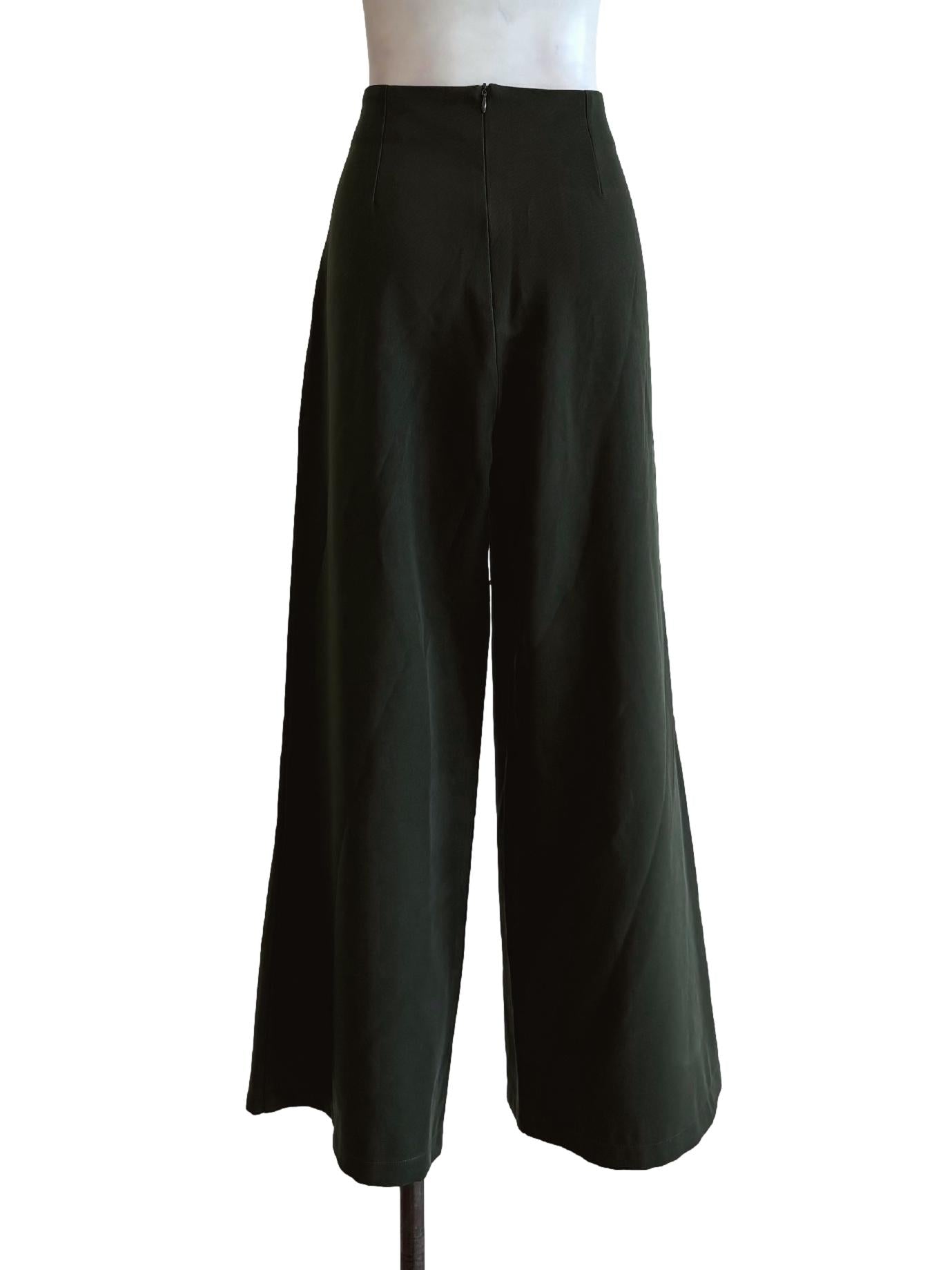Hunter Green Wide Leg Pants