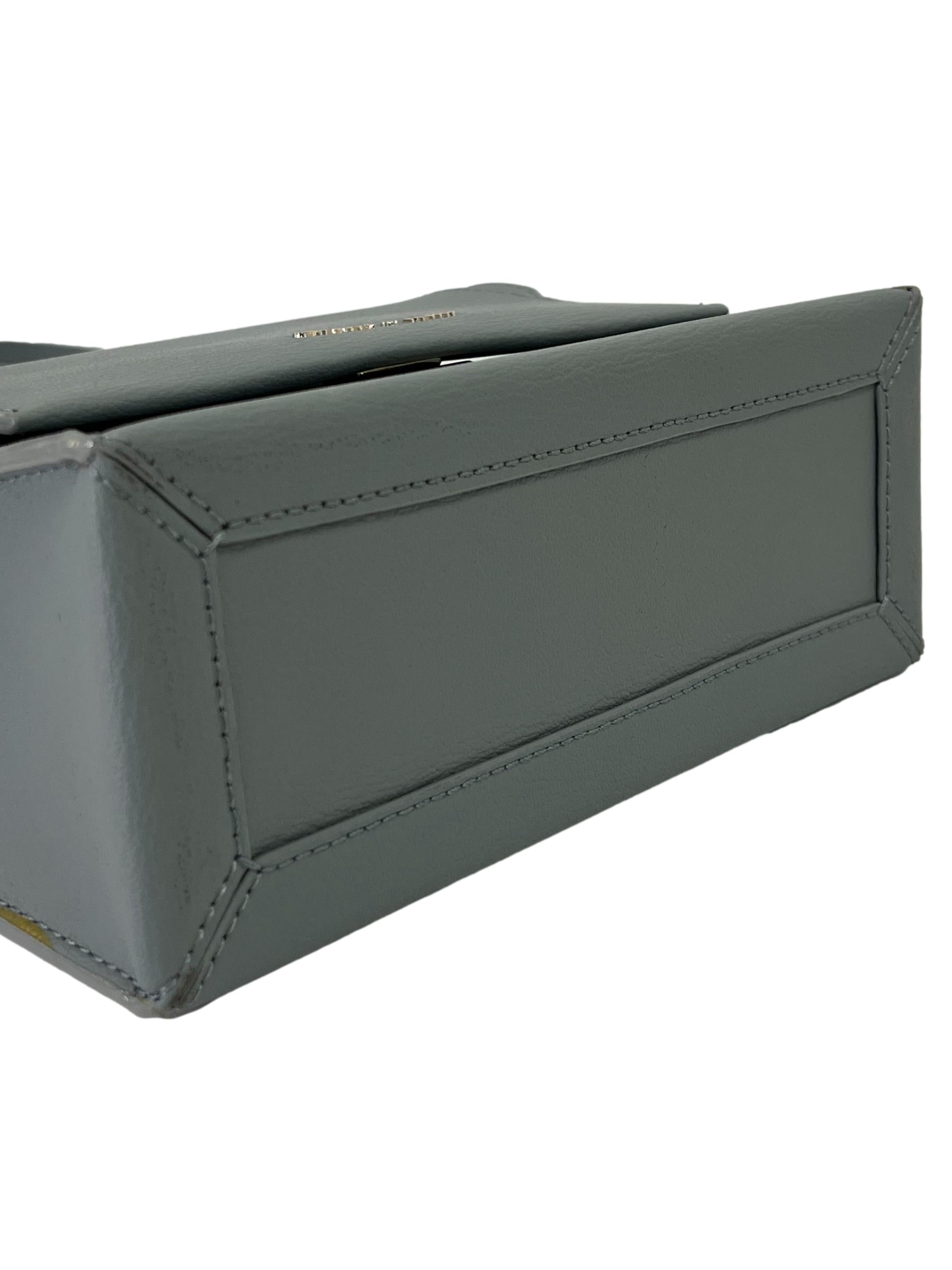 Blue PU Leather Front Flap Chain Handle Crossbody Bag CSN