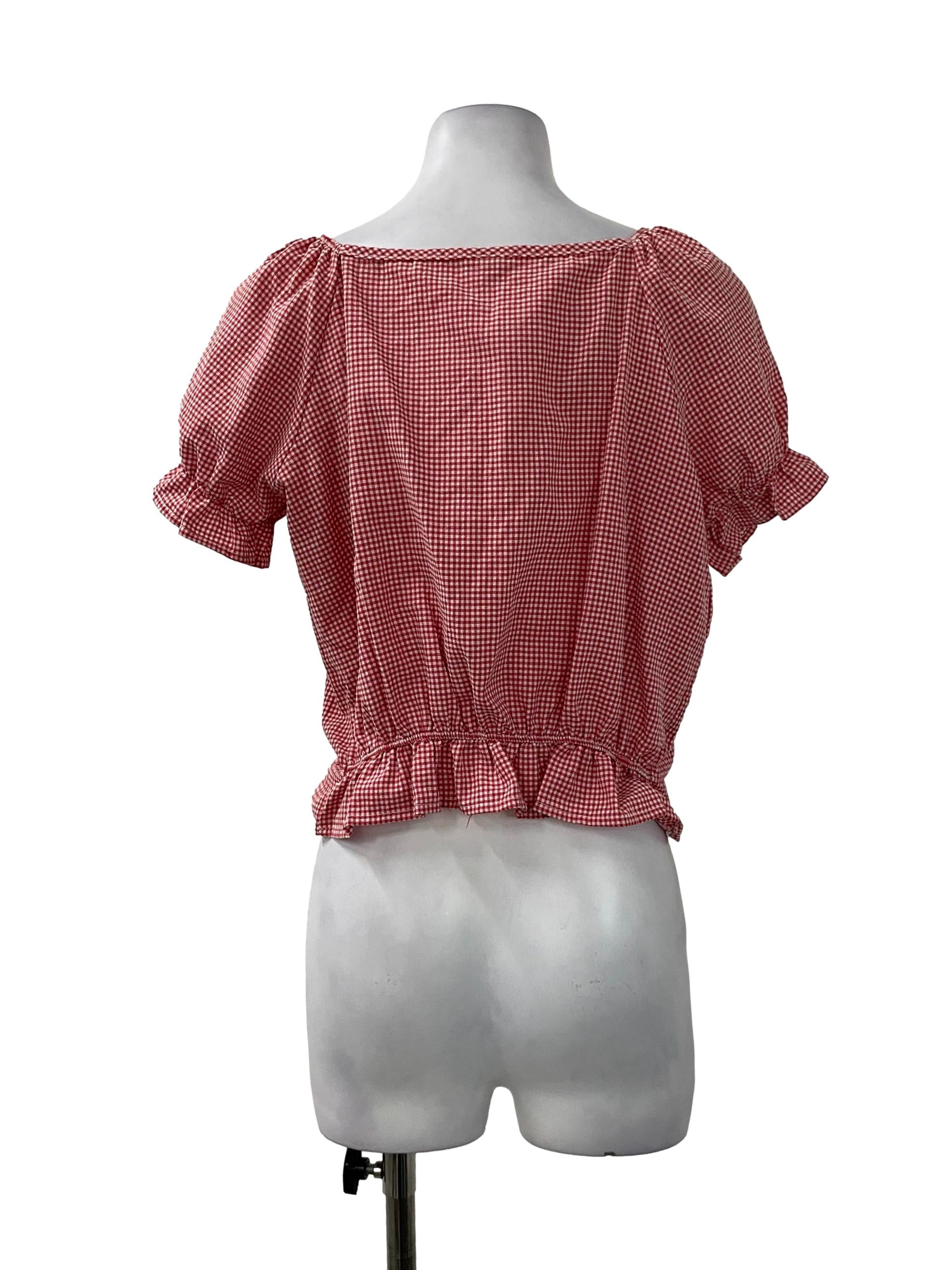 Pink Ruched Puff Sleeve Top