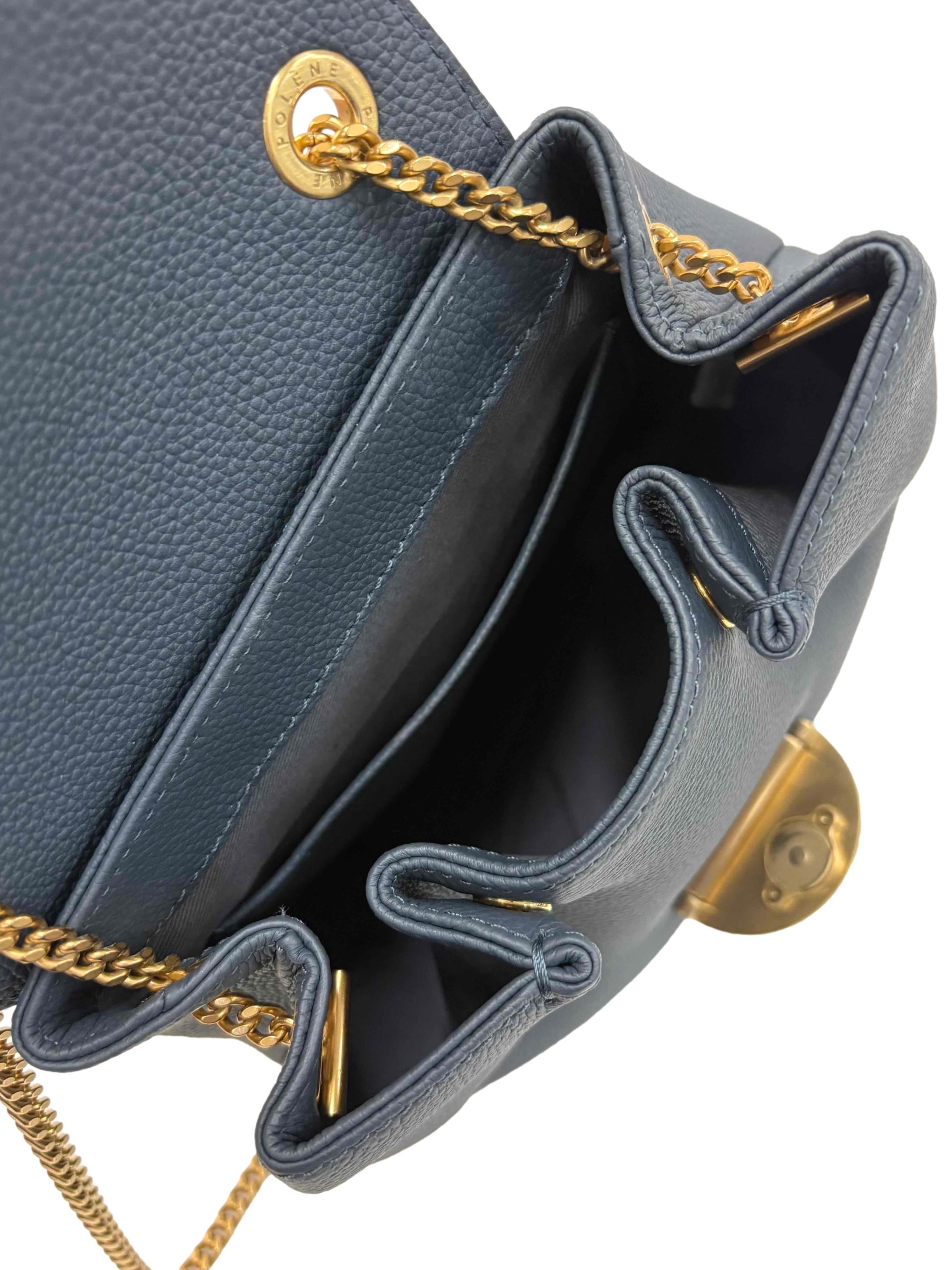 Blue Leather Numero Un Mini Crossbody Bag CSN