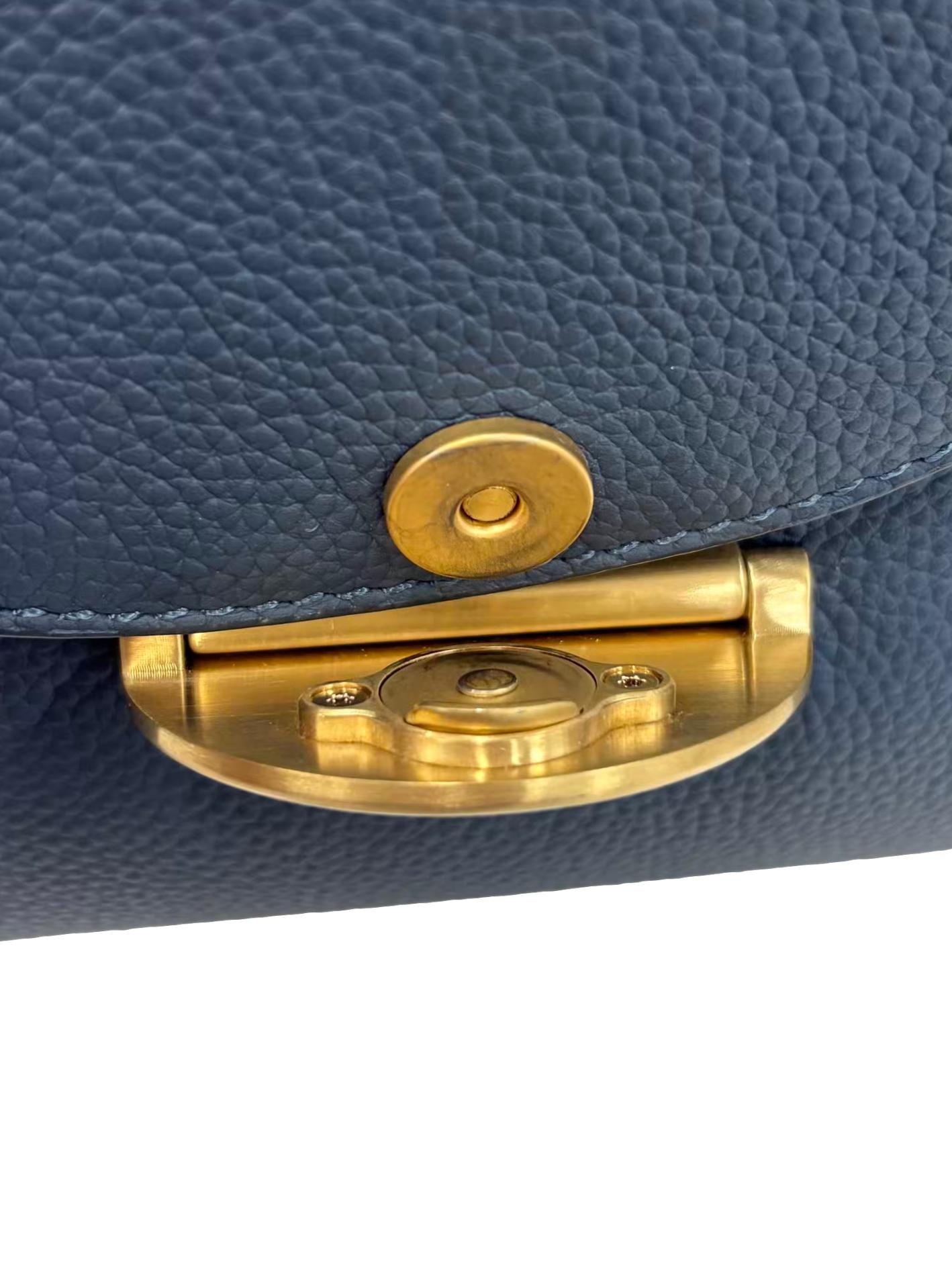 Blue Leather Numero Un Mini Crossbody Bag CSN