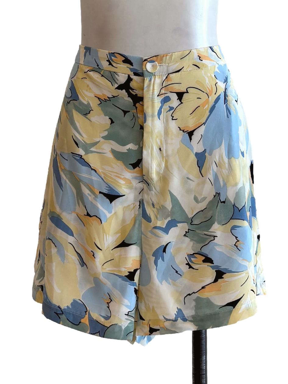 Pastel Blue Yellow Relaxed Shorts TCL