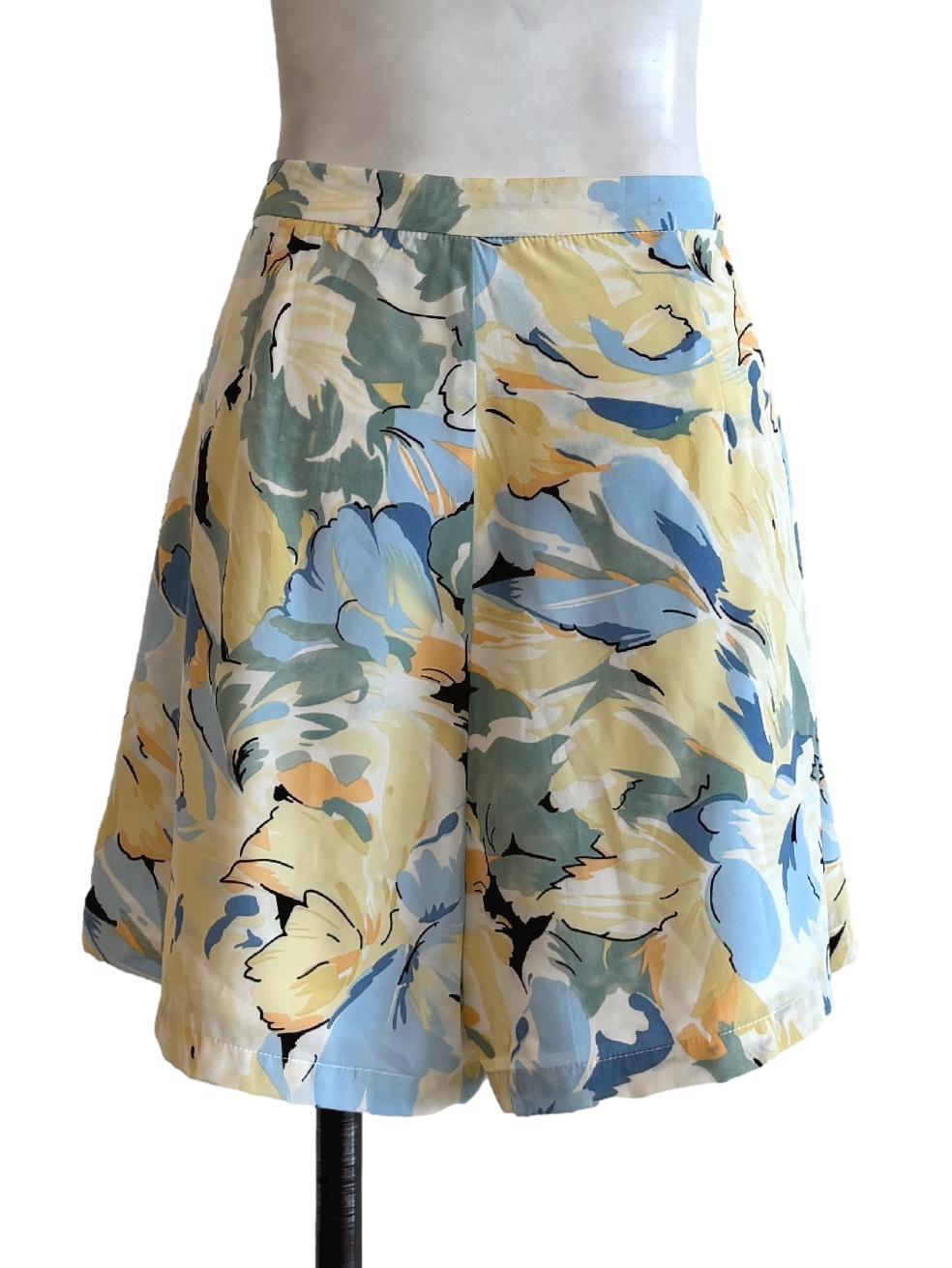 Pastel Blue Yellow Relaxed Shorts TCL
