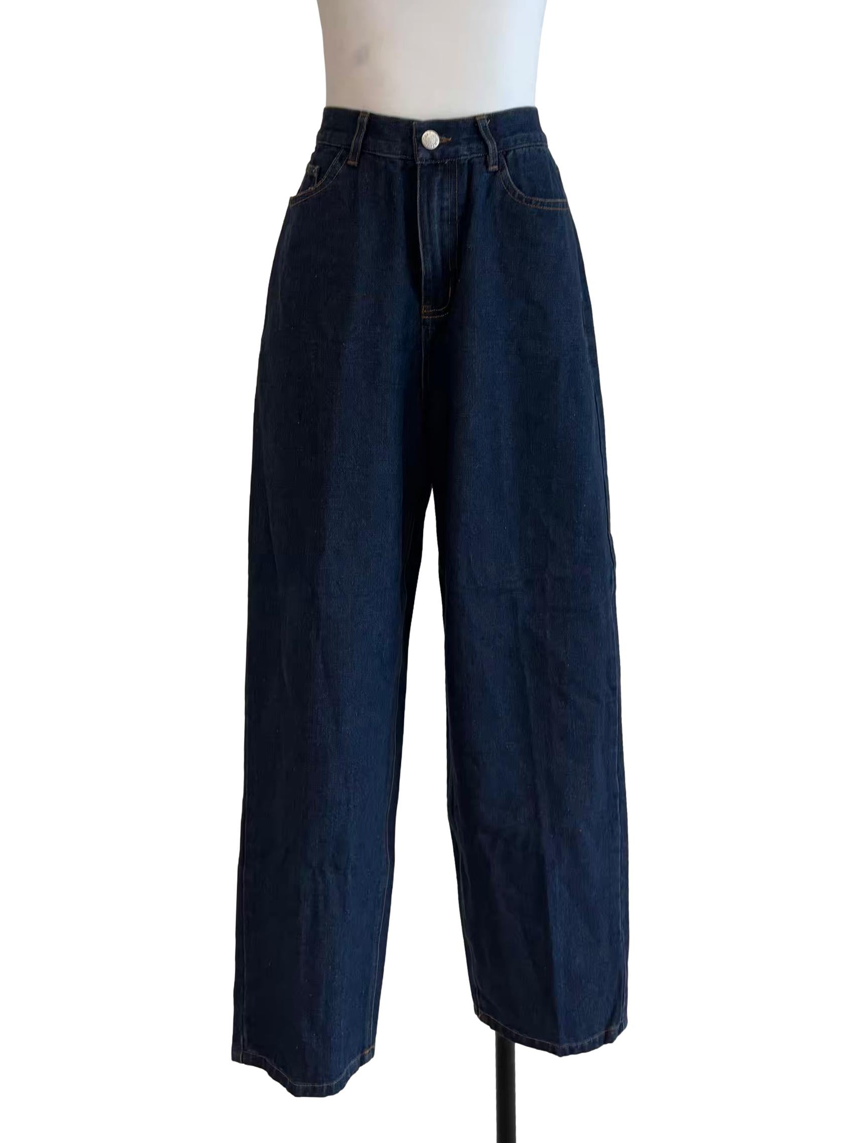 Peacock Blue Straight Cut Jeans