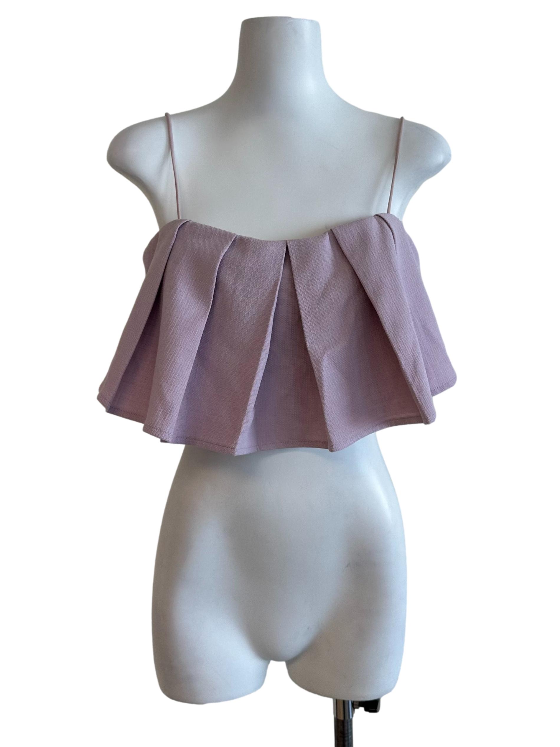 Lilac Purple Box Pleated Babydoll Top