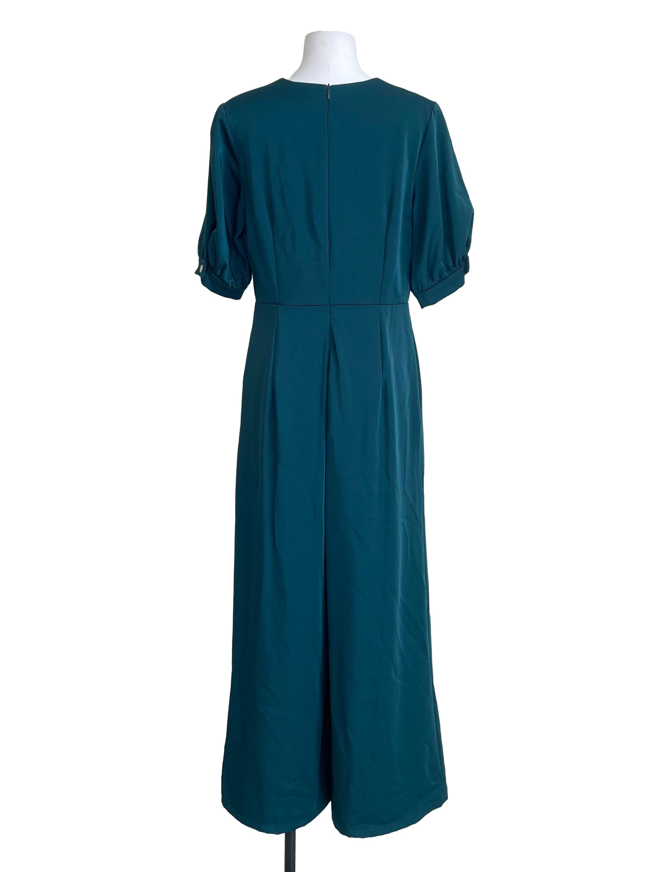Peacock Blue Wendy Wrap Jumpsuit