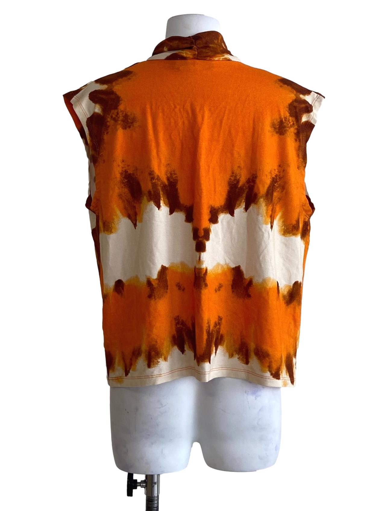 Orange Earth Tie-dye Draped T-Shirt