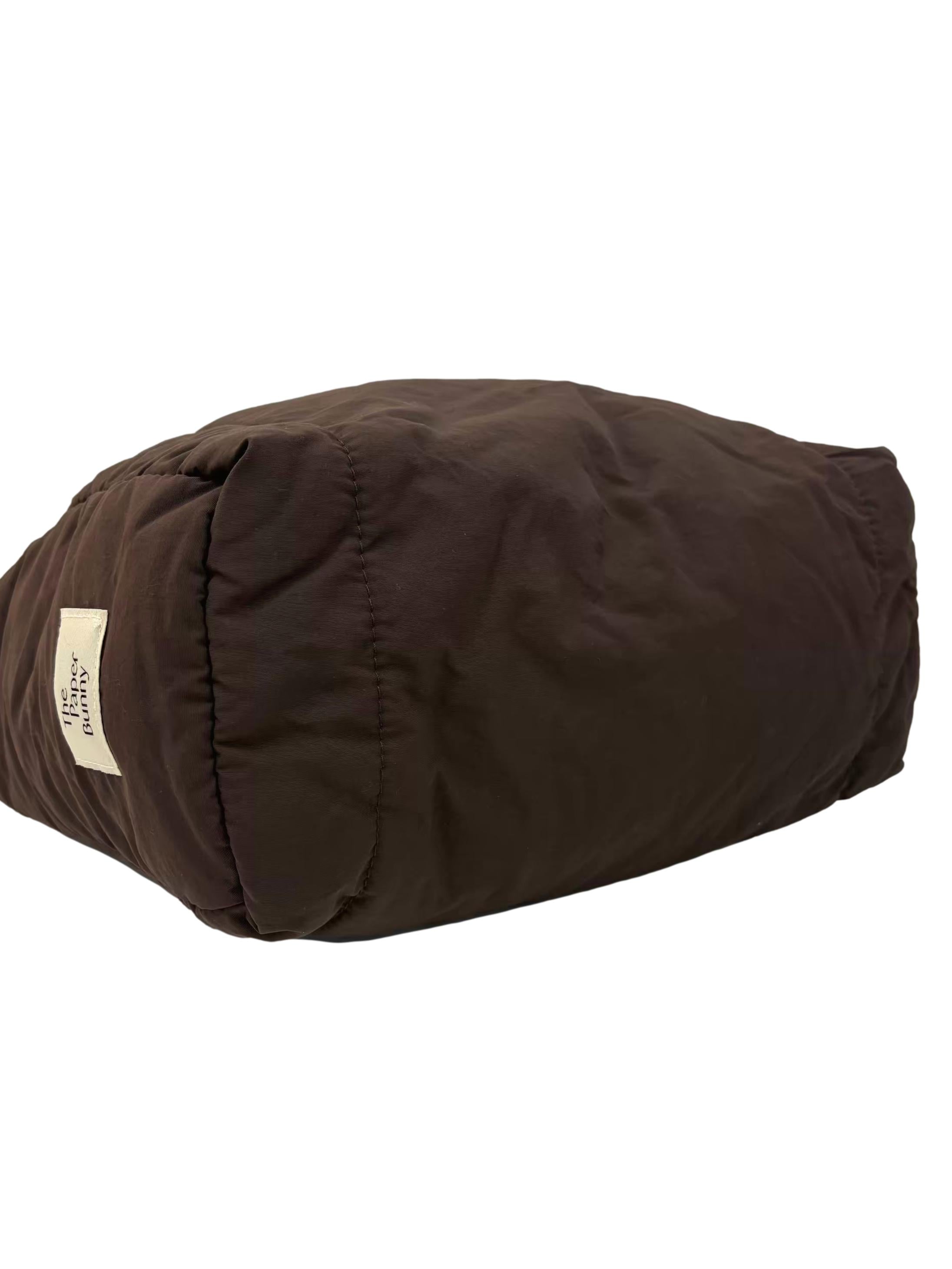 Brown Nylon Puffer Tote Bag CSN