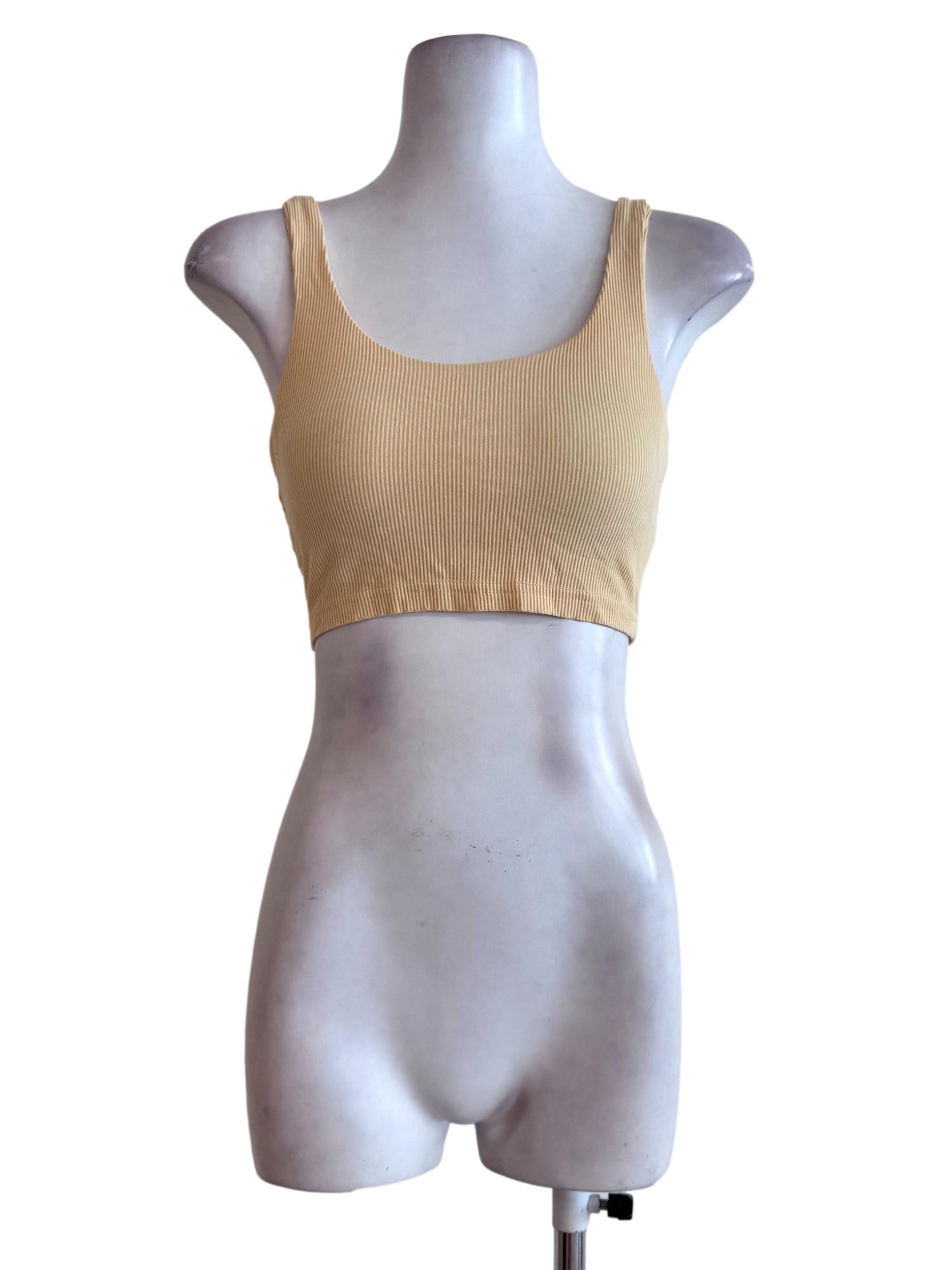 Lemon Yellow Sleeveless Scoop Neck Bralette TTR