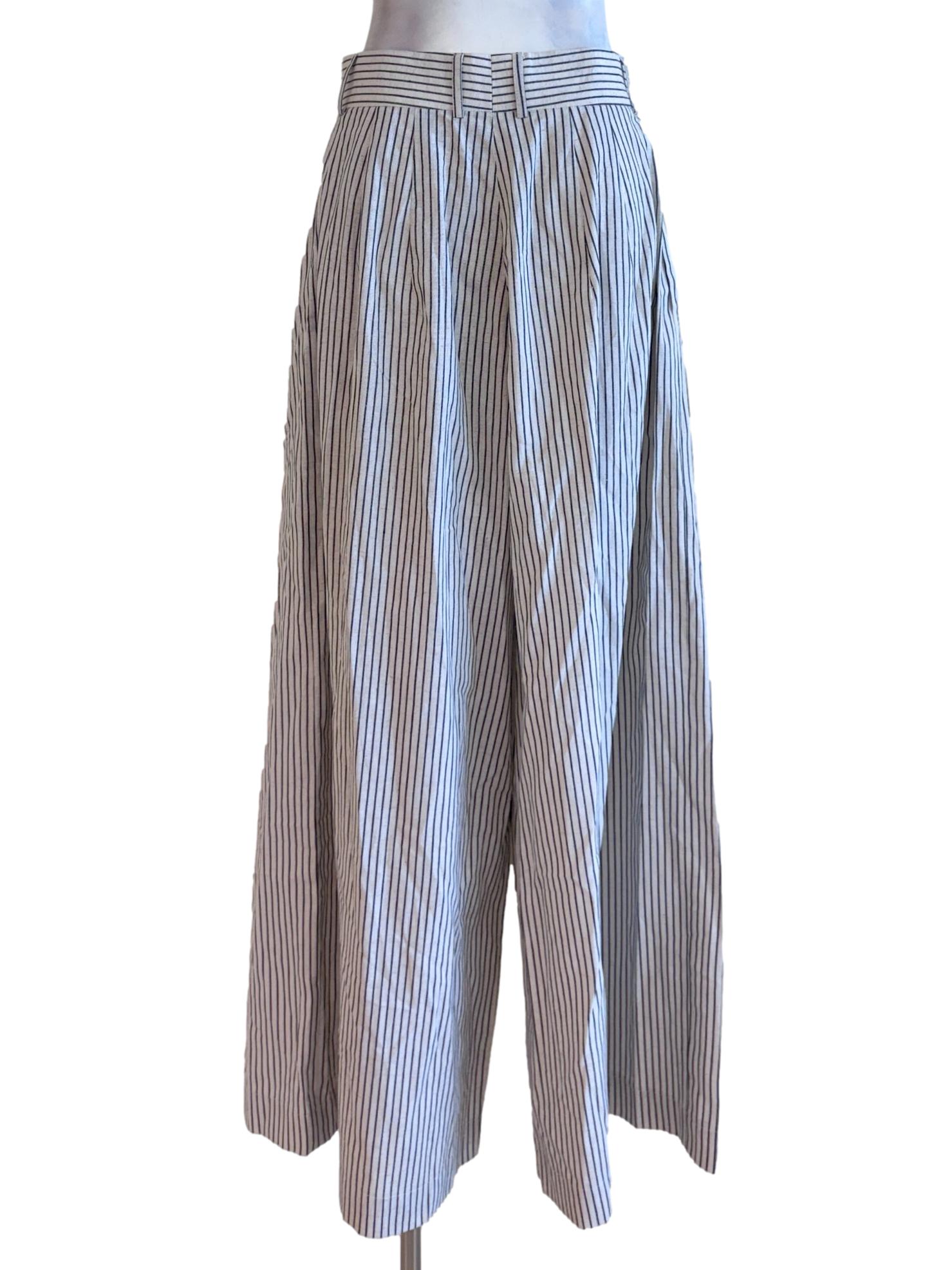 White Stripes Linen Pants