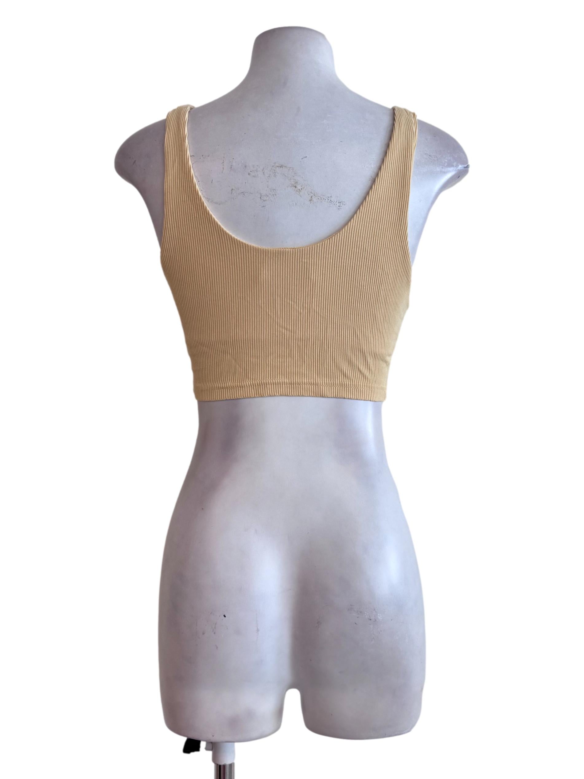 Lemon Yellow Sleeveless Scoop Neck Bralette TTR
