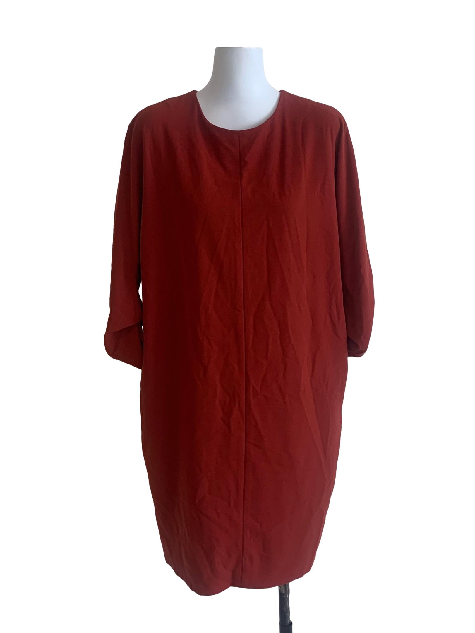 Amber Orange Round Neck Dress
