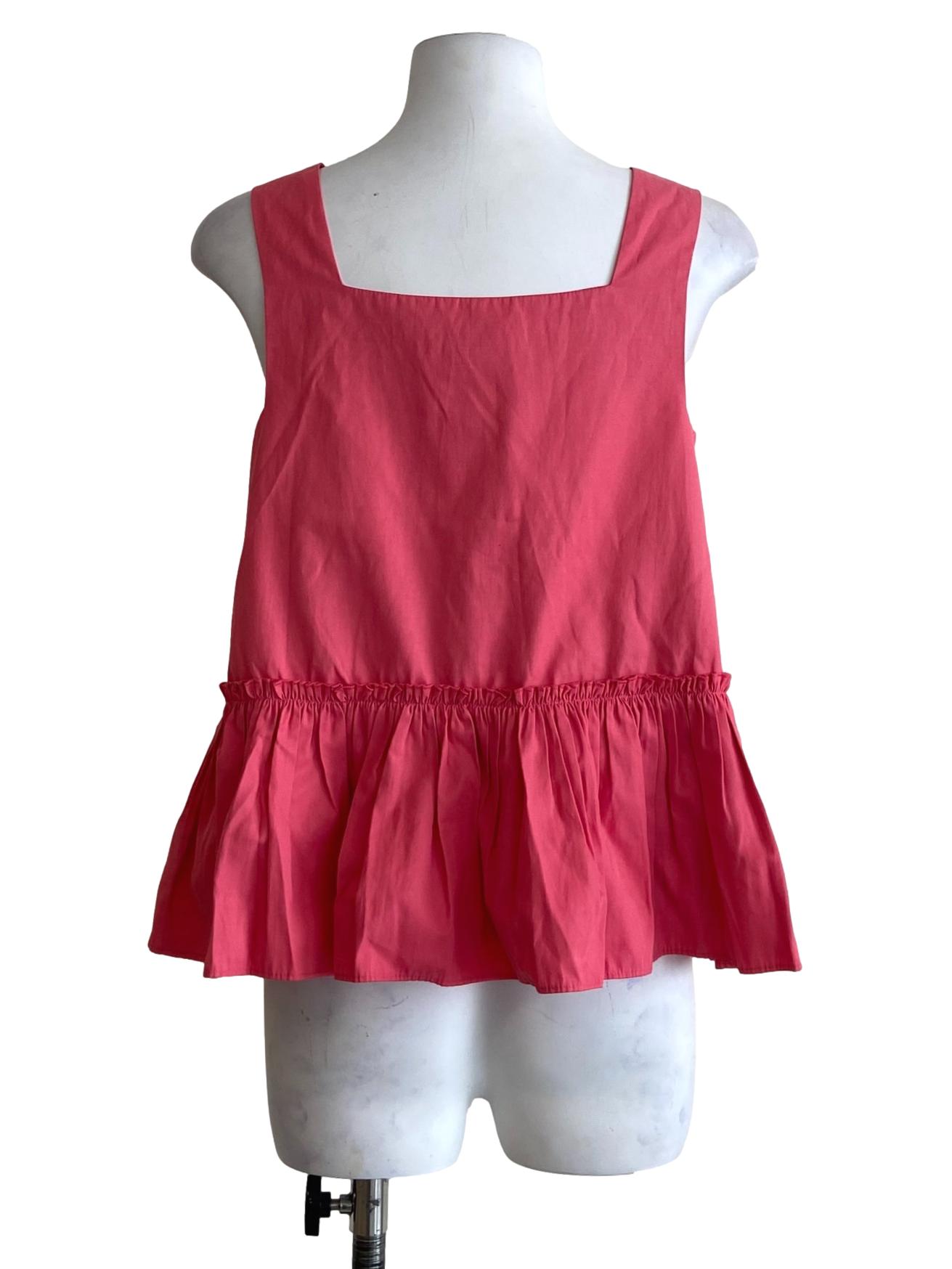 Punch Pink Sleeveless Peplum Top