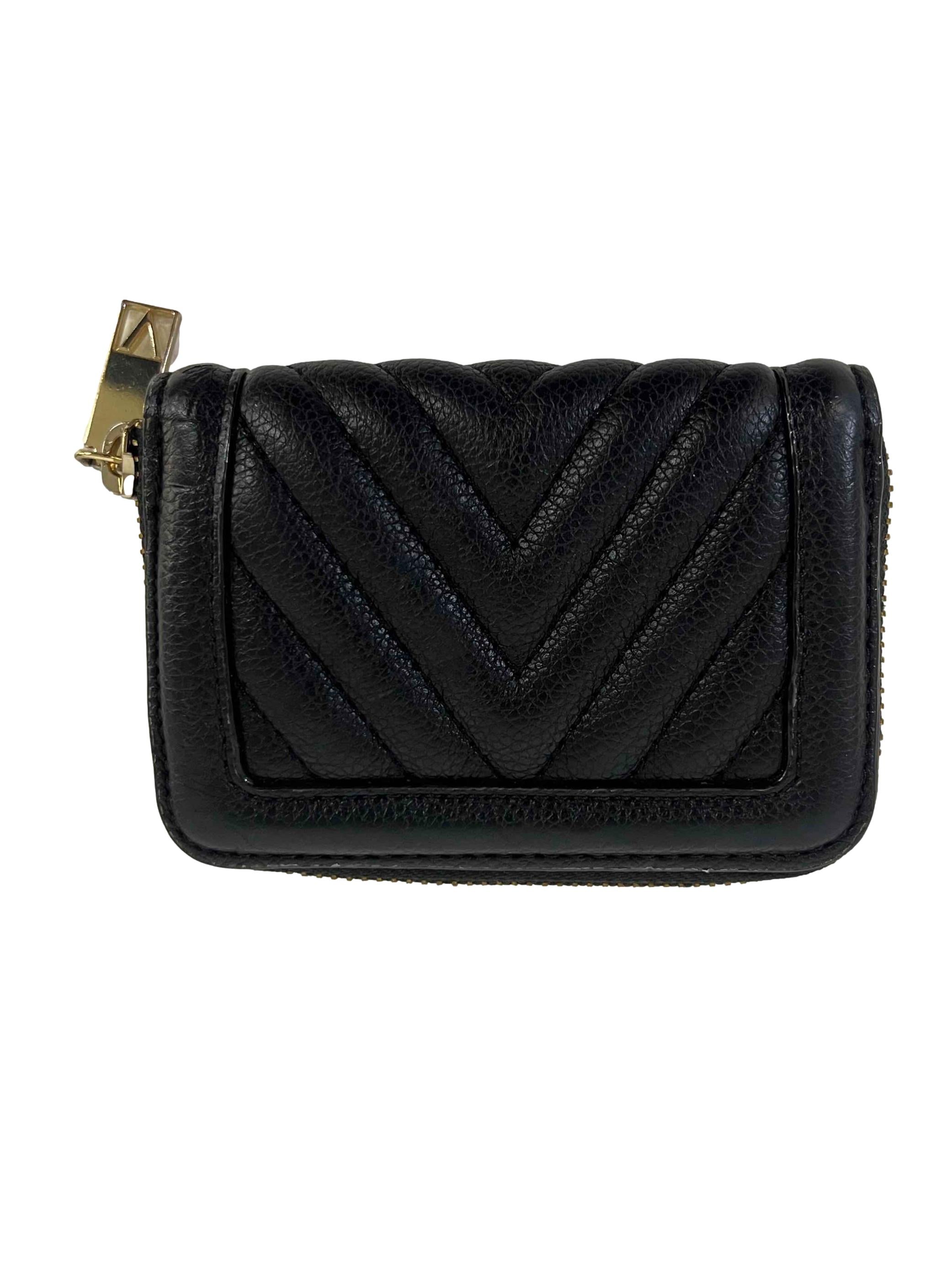 Black Small Quilted Wallet