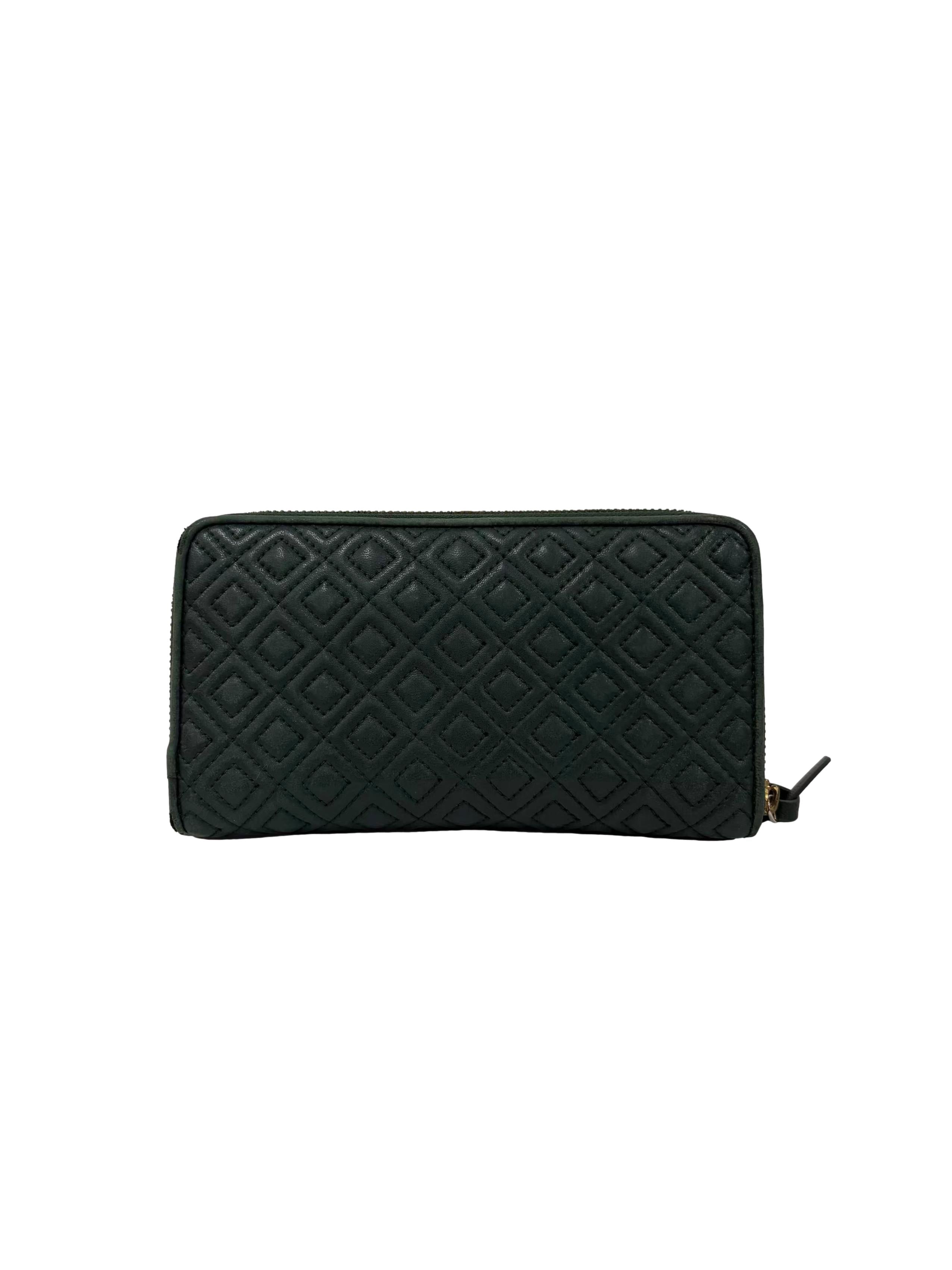 Green Leather Fleming Zip Continental Long Wallet CSN
