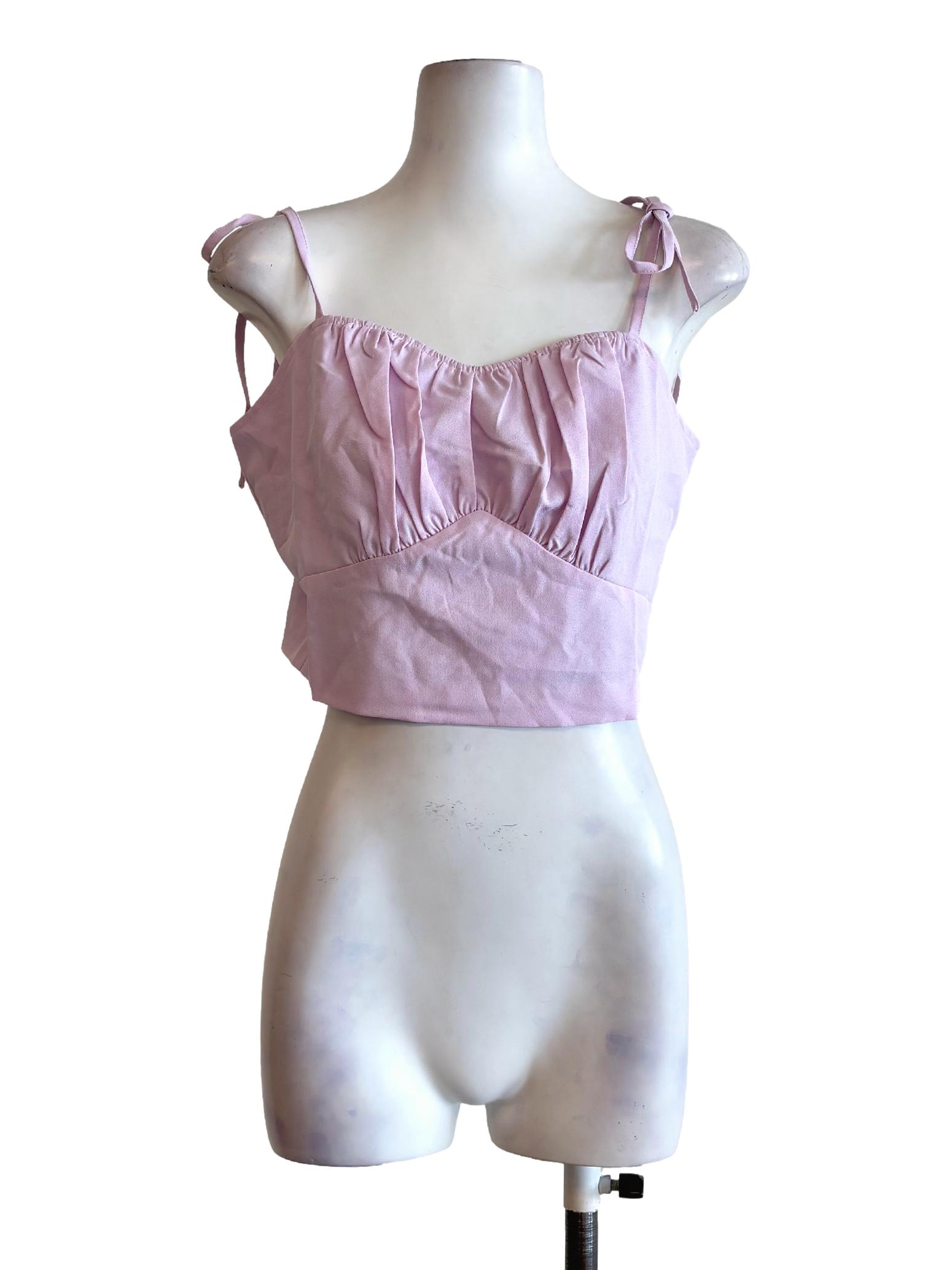 Pastel Purple Sweetheart Neckline Camisole Top
