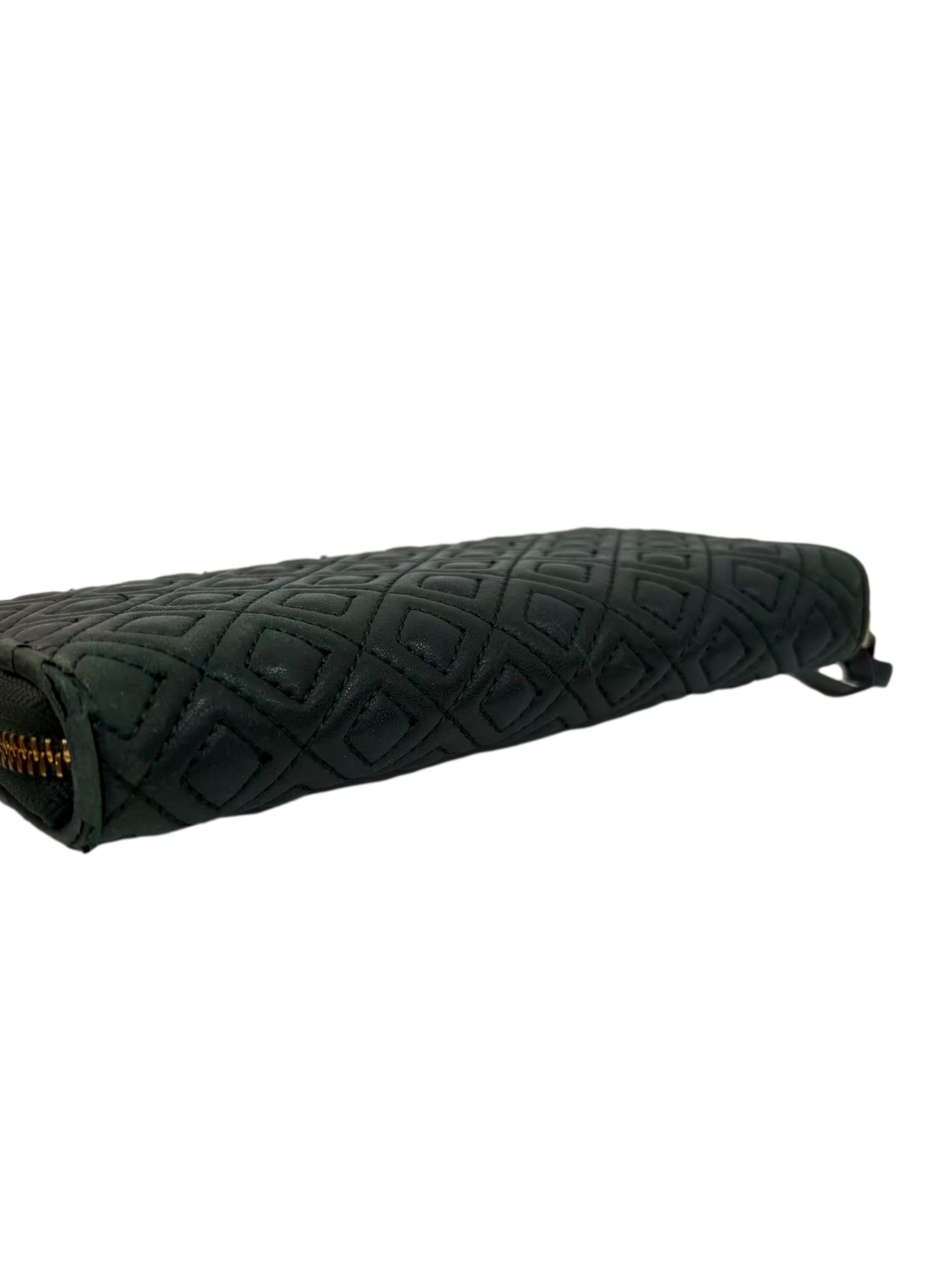 Green Leather Fleming Zip Continental Long Wallet CSN