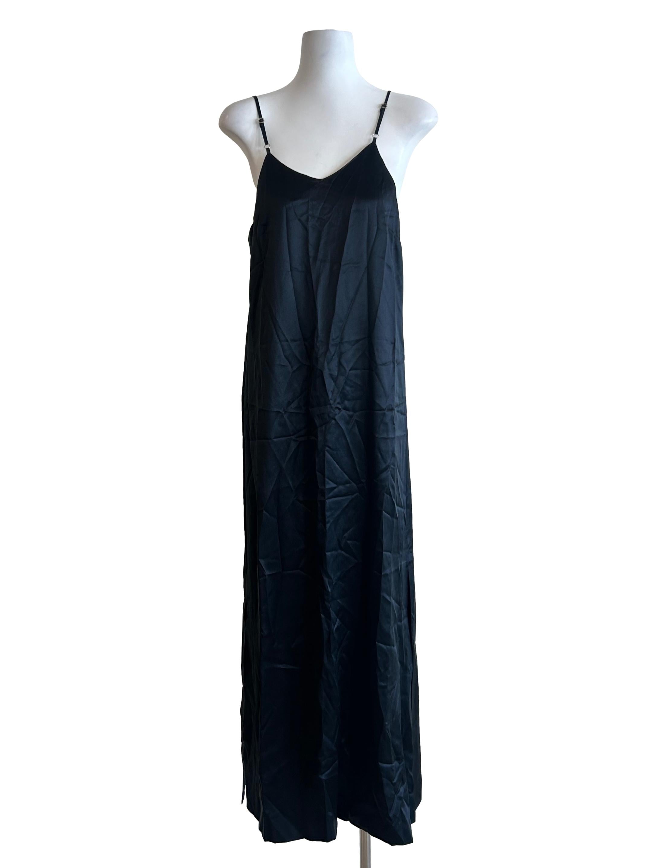 Calabar Silk Slip Dress -  Black CSN
