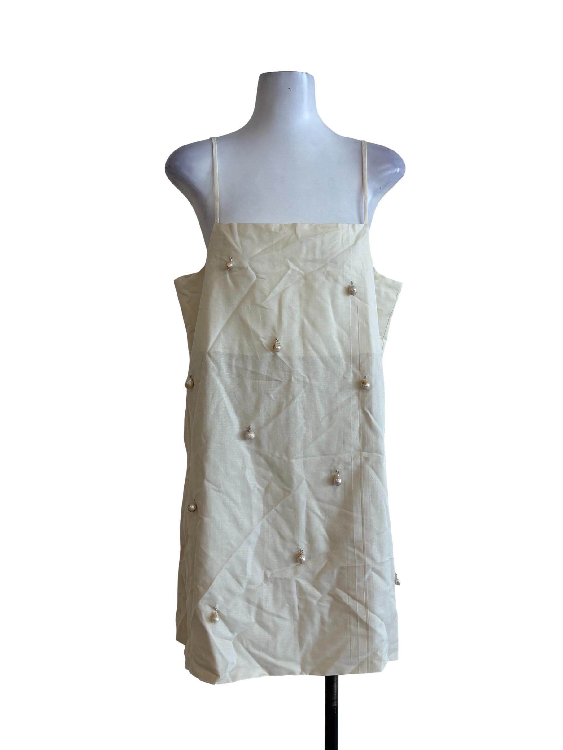 Cream Pearl Shift Dress