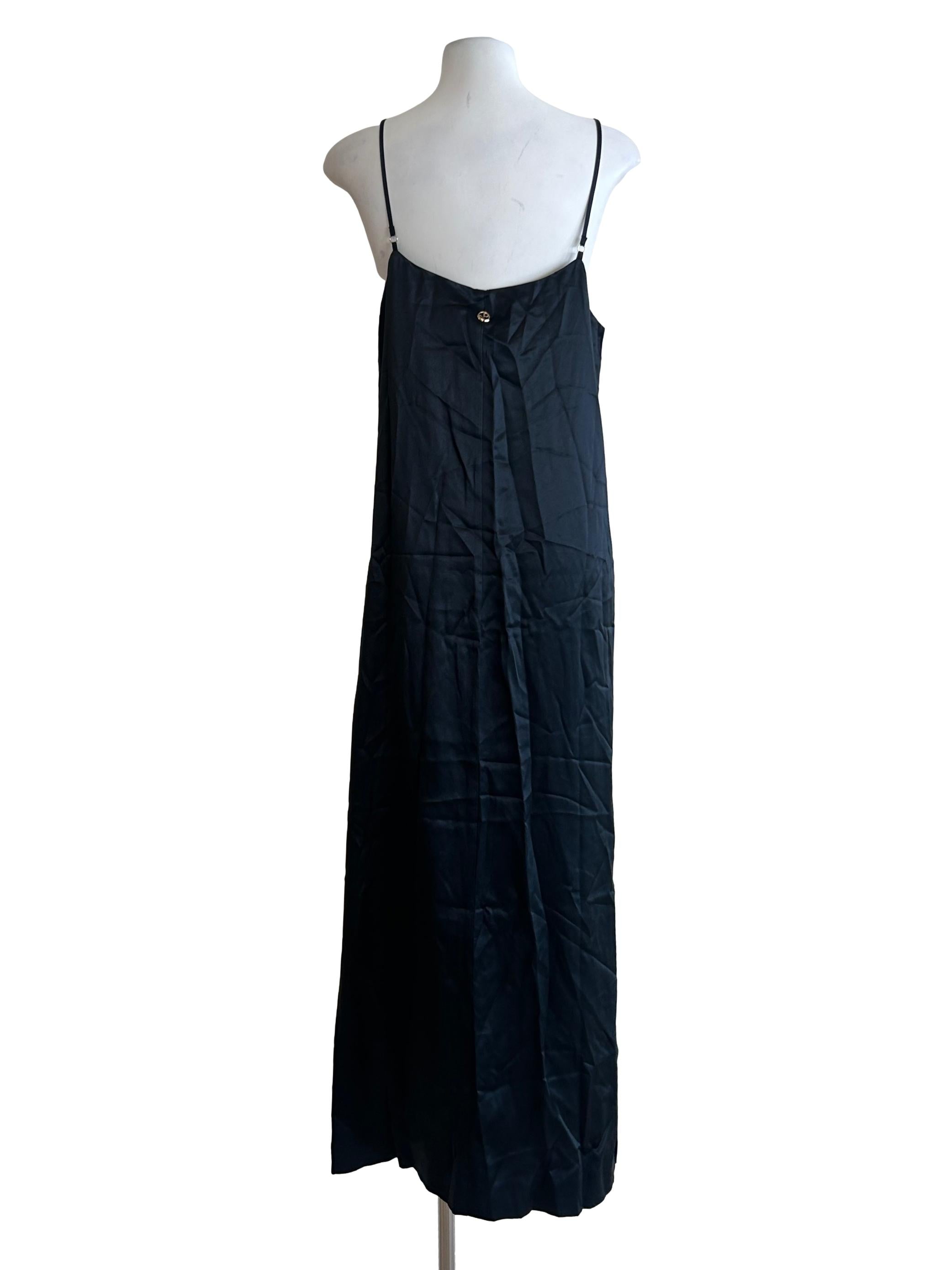Calabar Silk Slip Dress -  Black CSN
