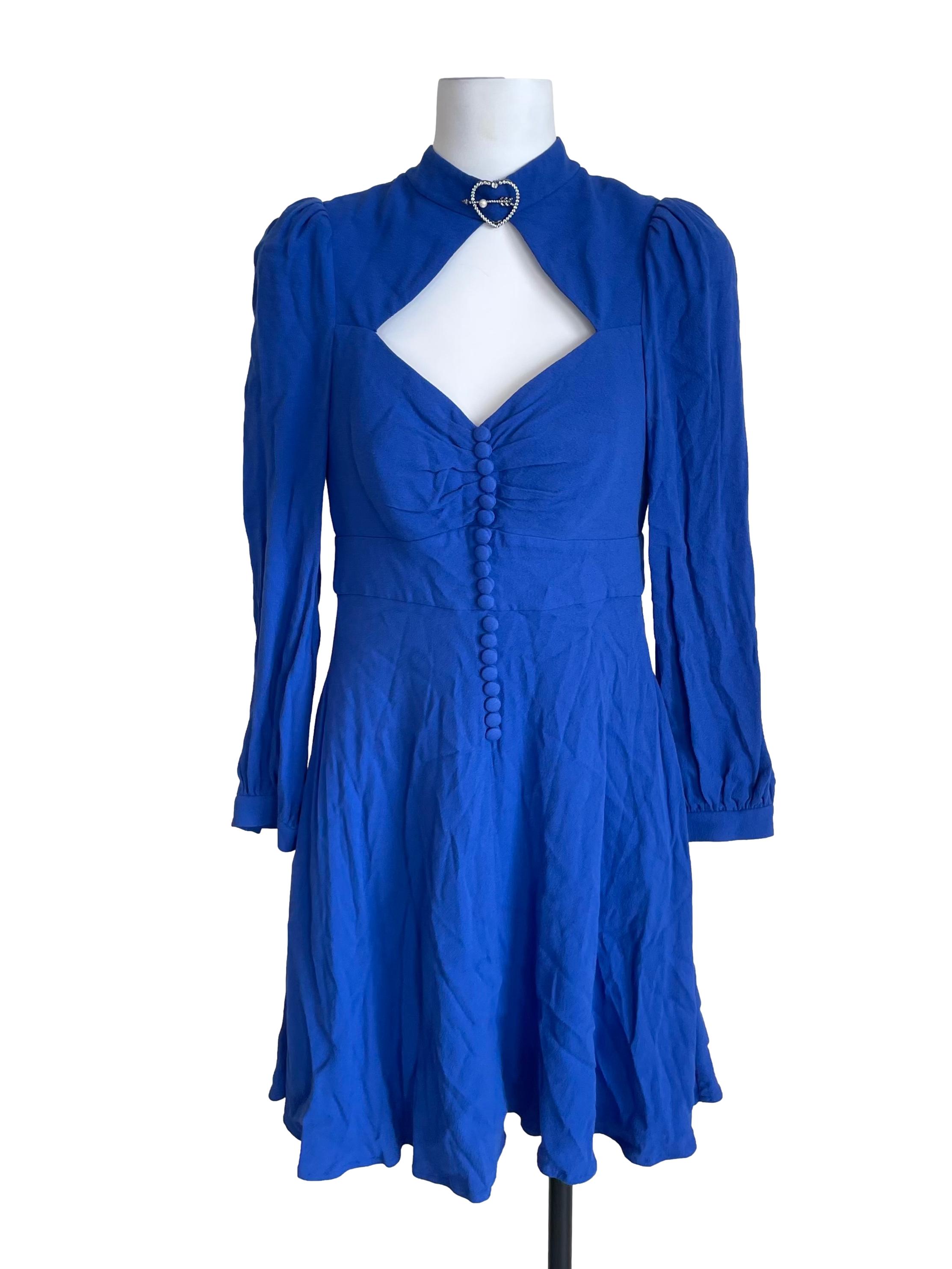 Lapis Blue Rhinestones Heart Sweet Dress