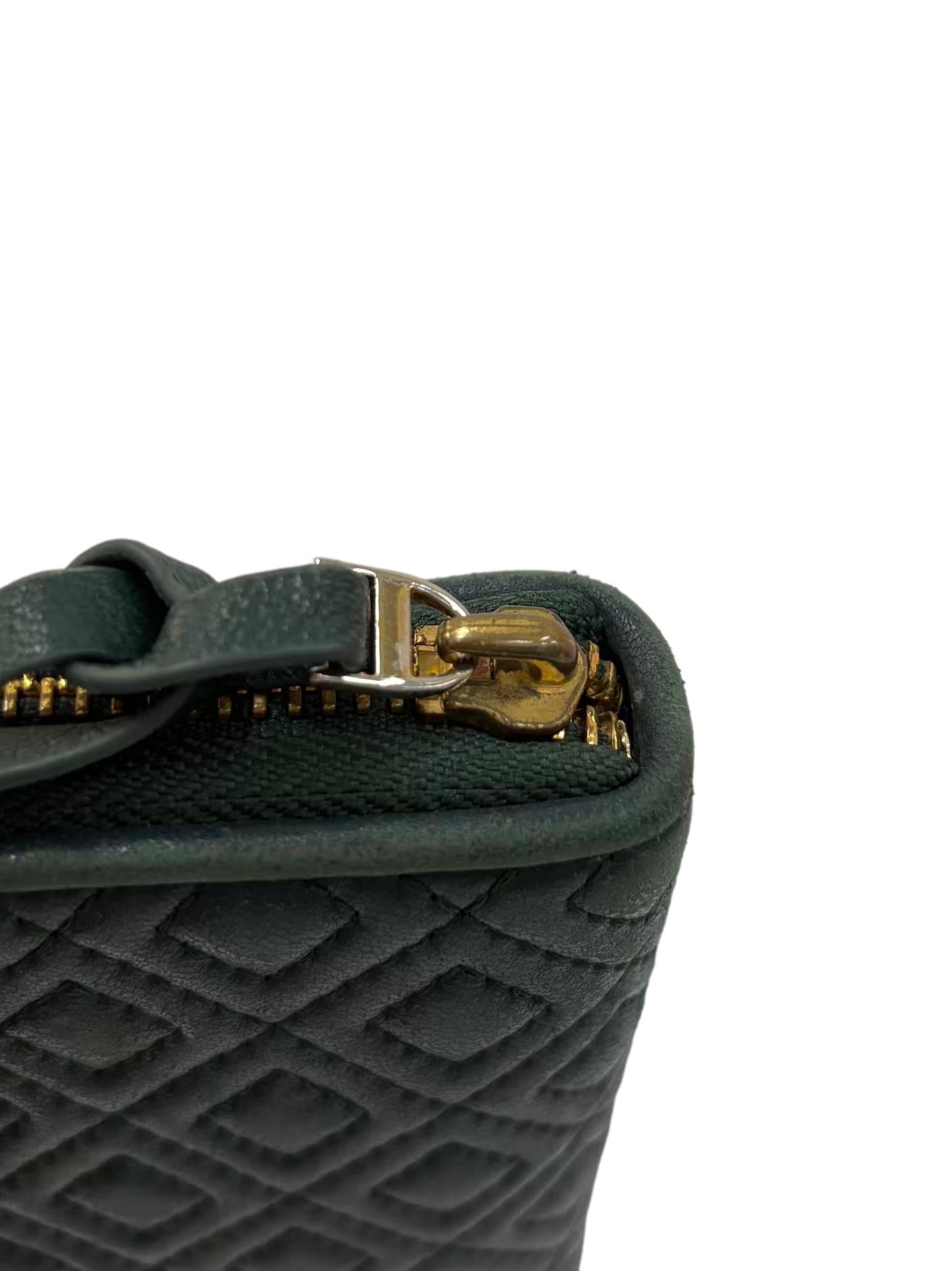 Green Leather Fleming Zip Continental Long Wallet CSN