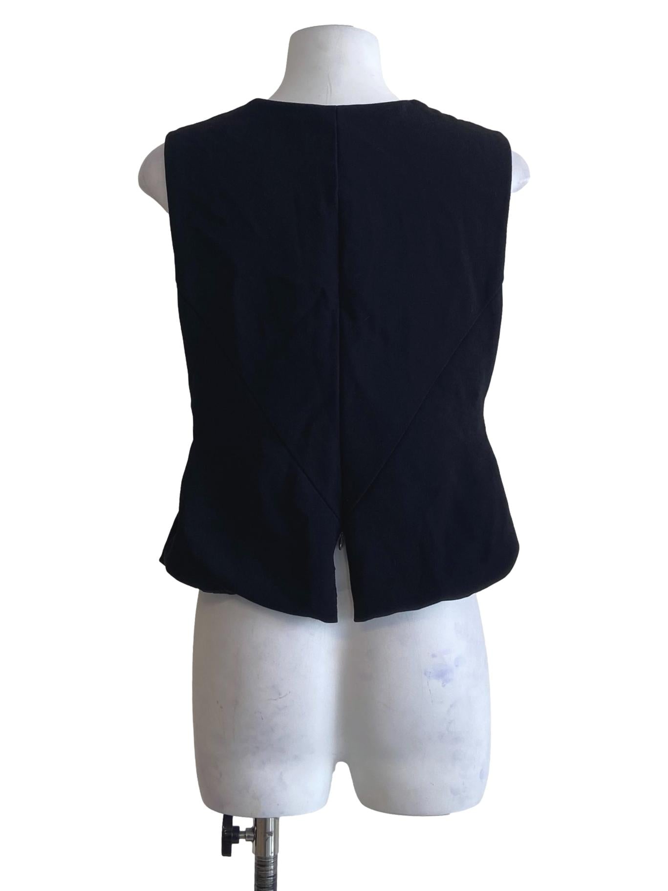 Black Sleeveless V-Neck Top