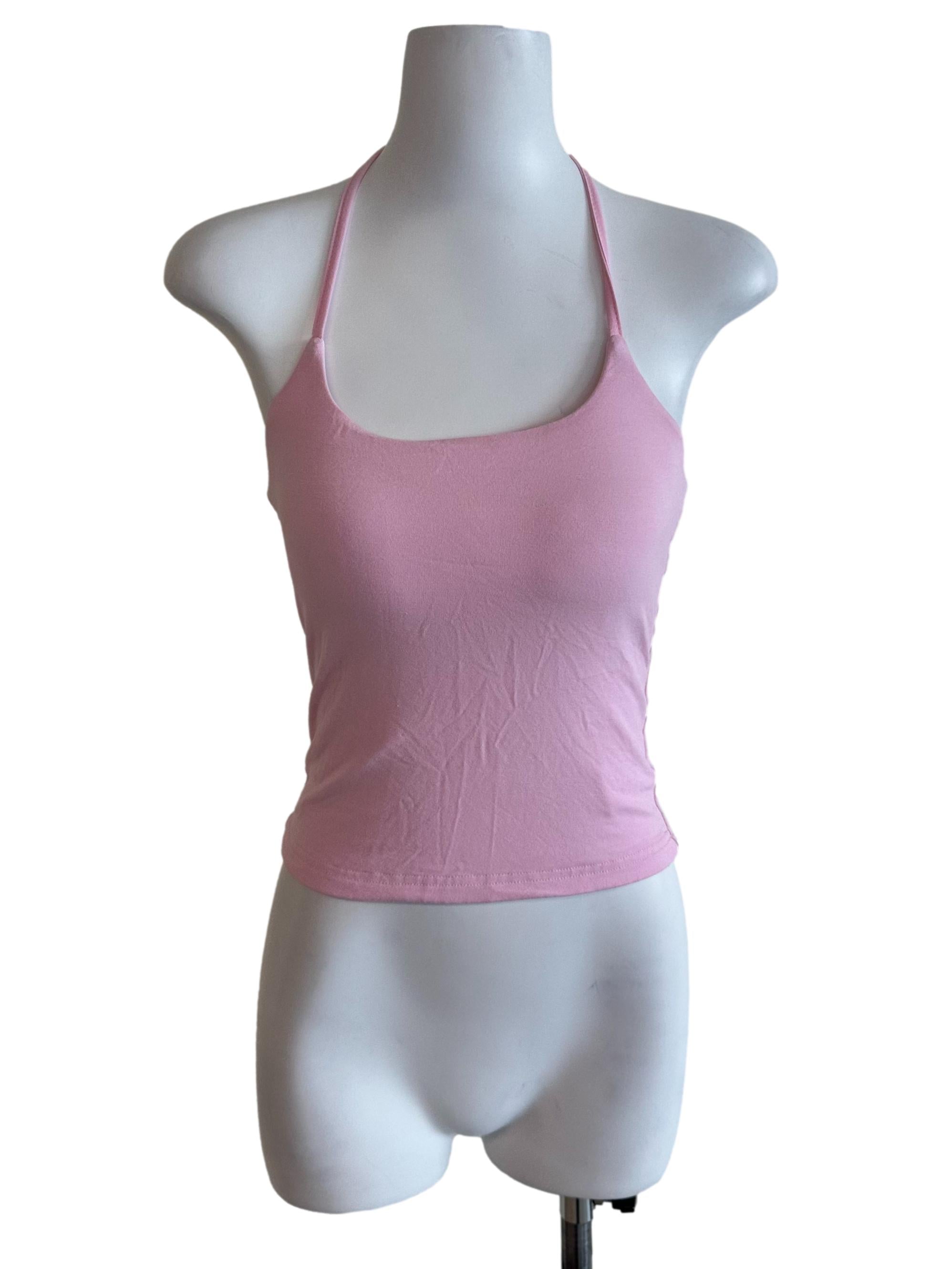 Candy Pink Halter Fitted Top